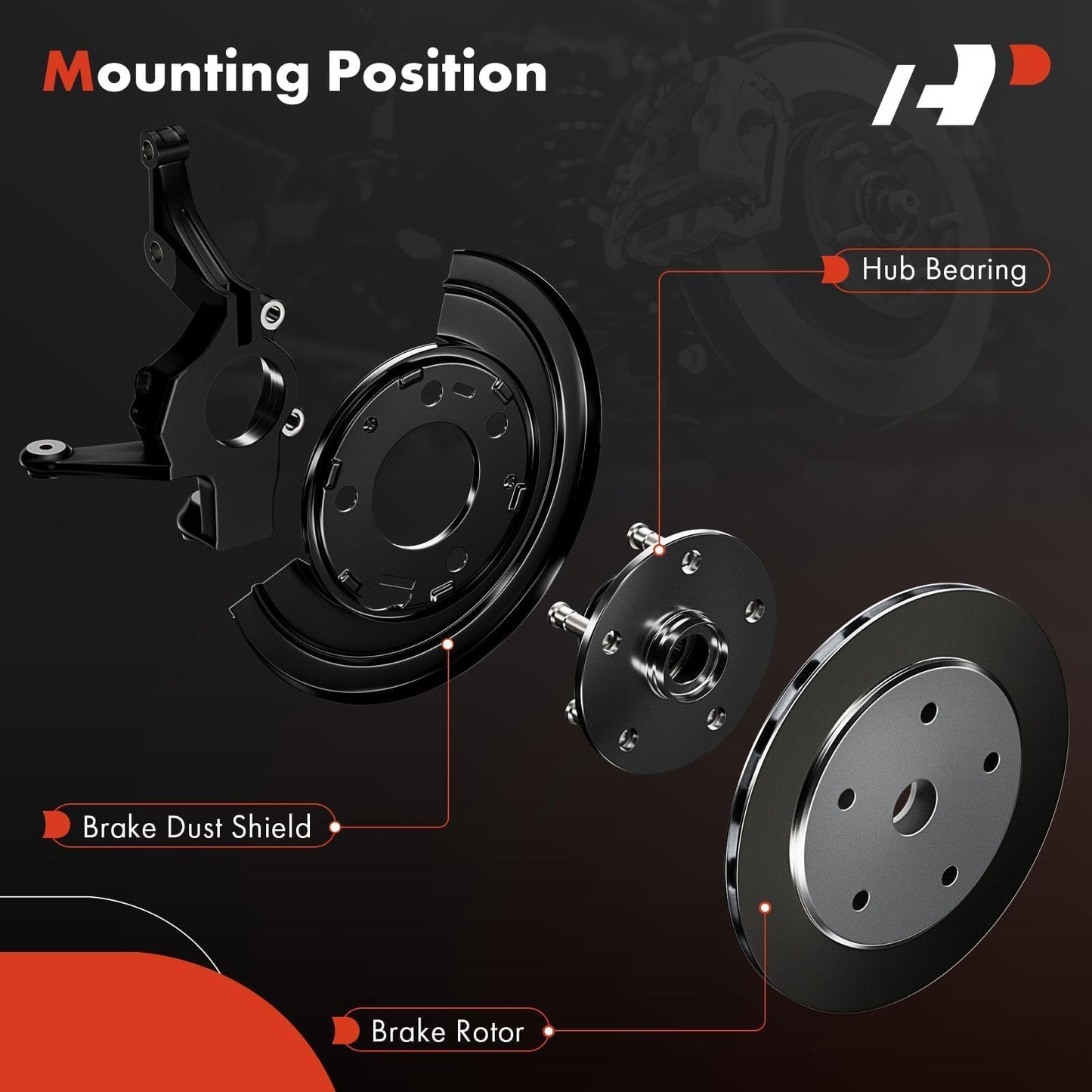 A-Premium Front Side Brake Dust Shield Compatible with Volkswagen and Models - Jetta, Jetta City, Passat, Passat CC, Golf, Tiguan, Beetle, A3, A3 Quattro, Q3, Q3 Quattro, CC, Eos, 2-PC Set