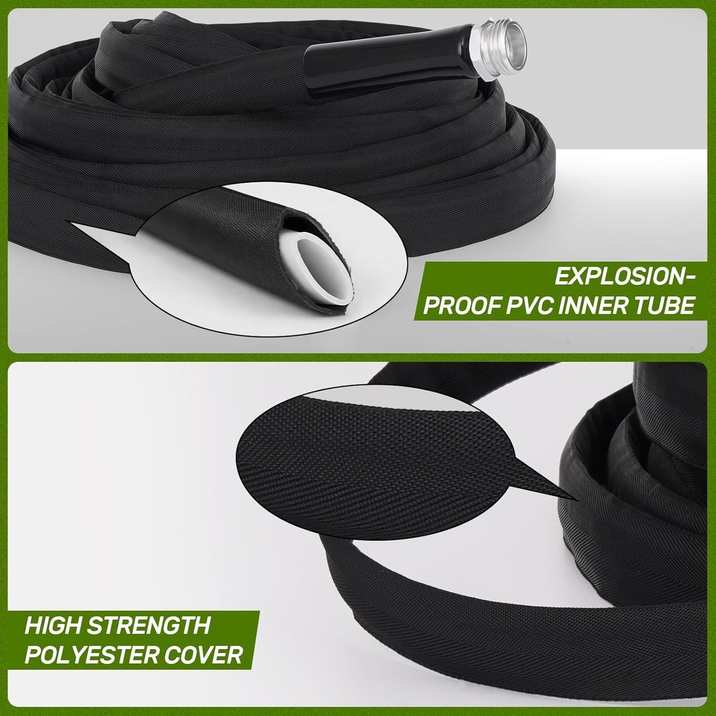 Garden Hose, Lightweight, Ultra Flexible, Durable, Kink-Free Garden Hose, RV, Marine and Camper Hose (50 FT)