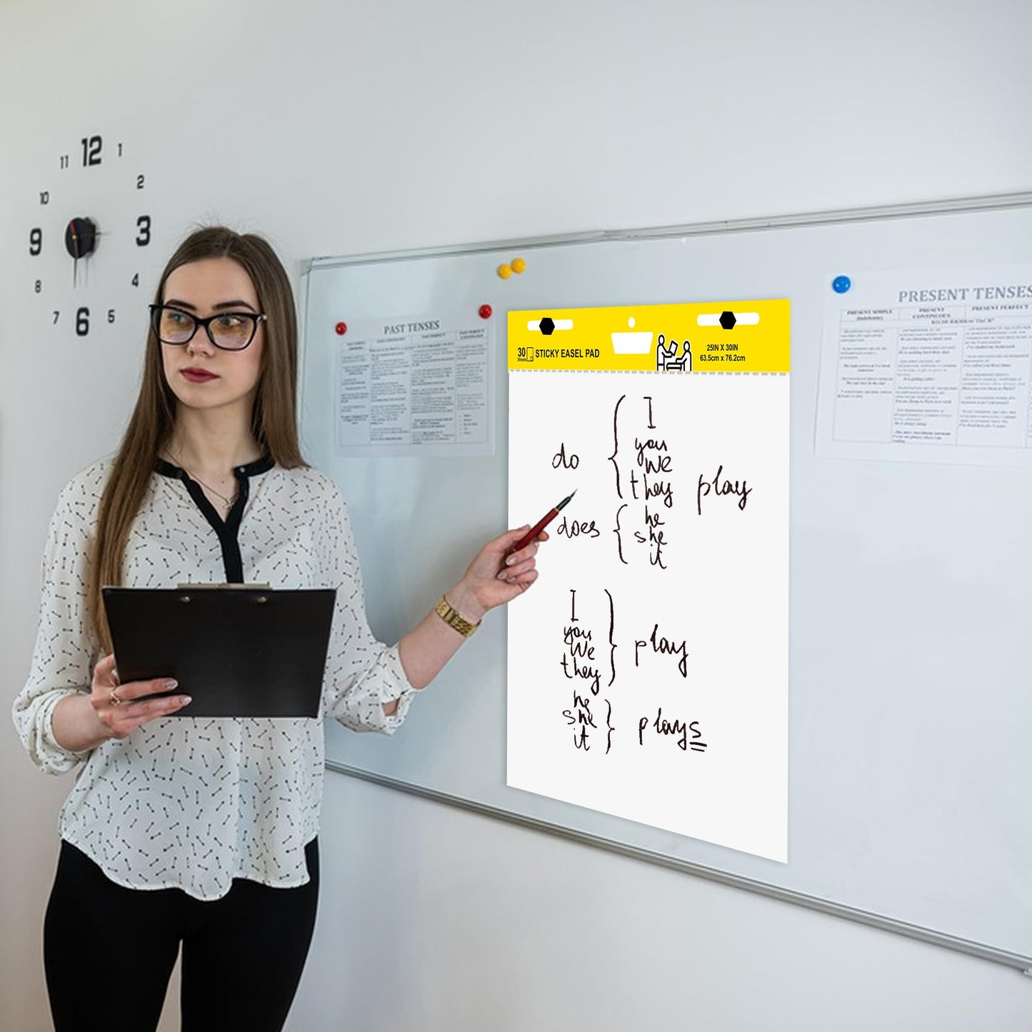 YNXPTBNC Post-it Super Sticky Easel Pad,25 in x 30 in Self Stick Flip Chart Paper,30 Sheets/Pad,2 Pad/Pack,Large White Premium Anchor Chart Paper,Easel Paper for Teachers,Businessmen,Office Workers