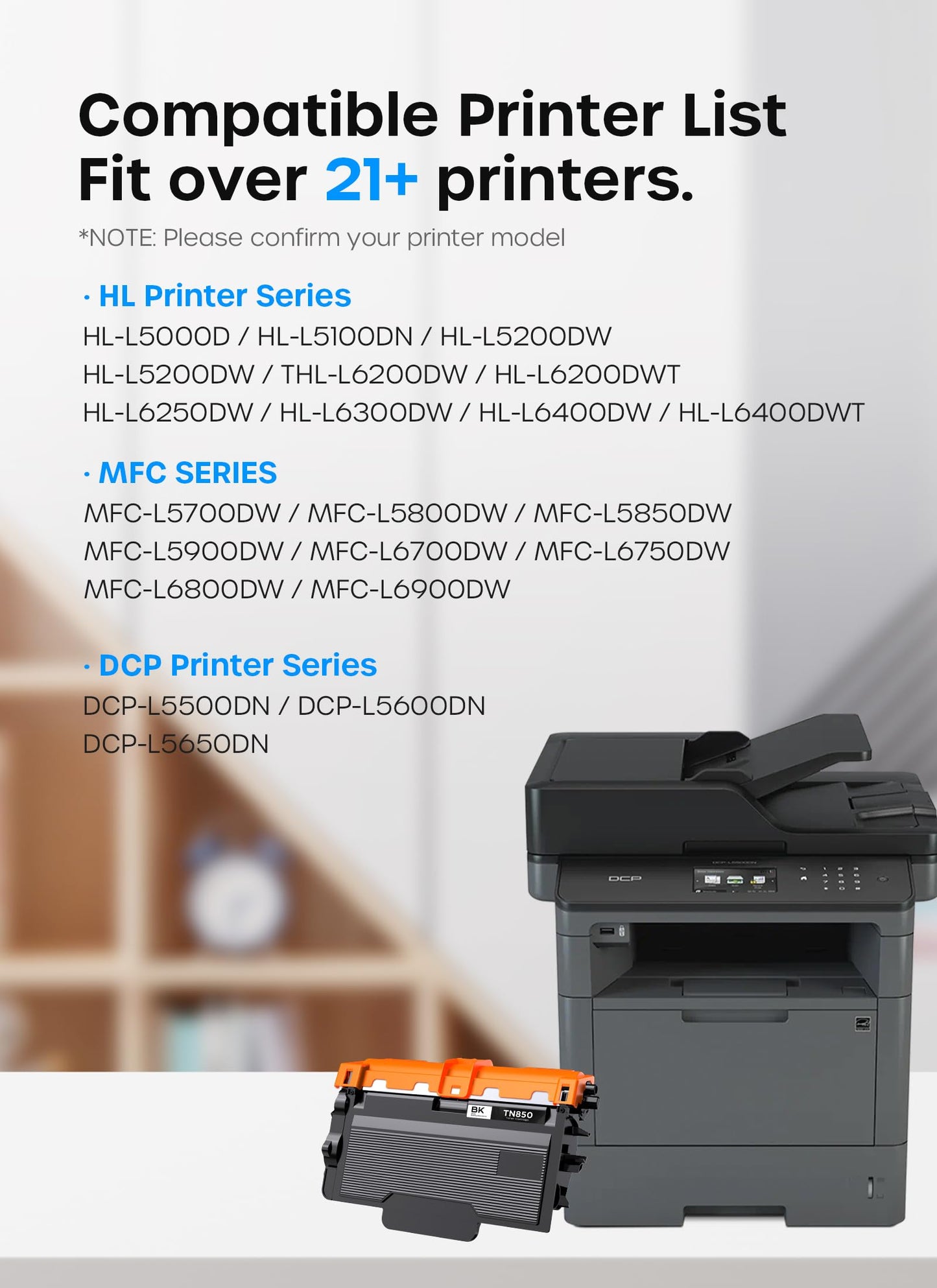 Timink TN850 Compatible Toner Cartridge Replacement for Brother TN850 TN-850 High Yield, Fit for HL-L6200DW HL-L6200DWT MFC-L5700DW MFC-L5900DW HL-L5200DW MFC-L5850DW Laser Printer (Black, 2 Pack)