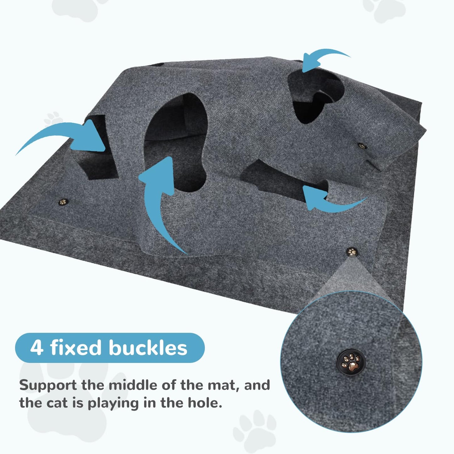 Cat Activity Play Mat Collapsible Pet Rug Training Scratching Grooming Bed Mat