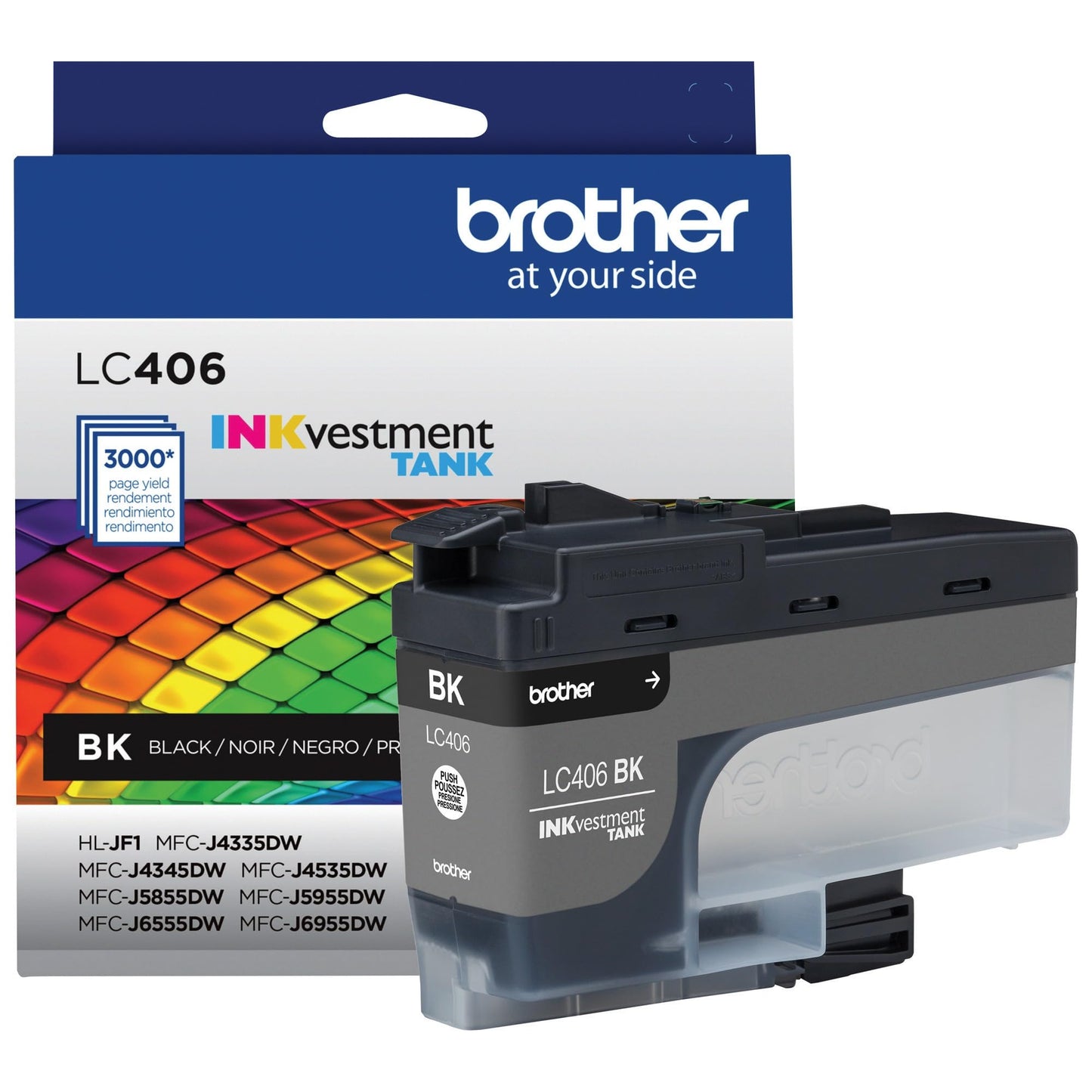 Brother Genuine LC406BKS Standard Yield Black Ink Cartridge, Original Ink Replacement Cartridge, Ink for Brother Inkjet Printers MFC-J4335DW, MFC-J4535DW, MFC-J5855DW