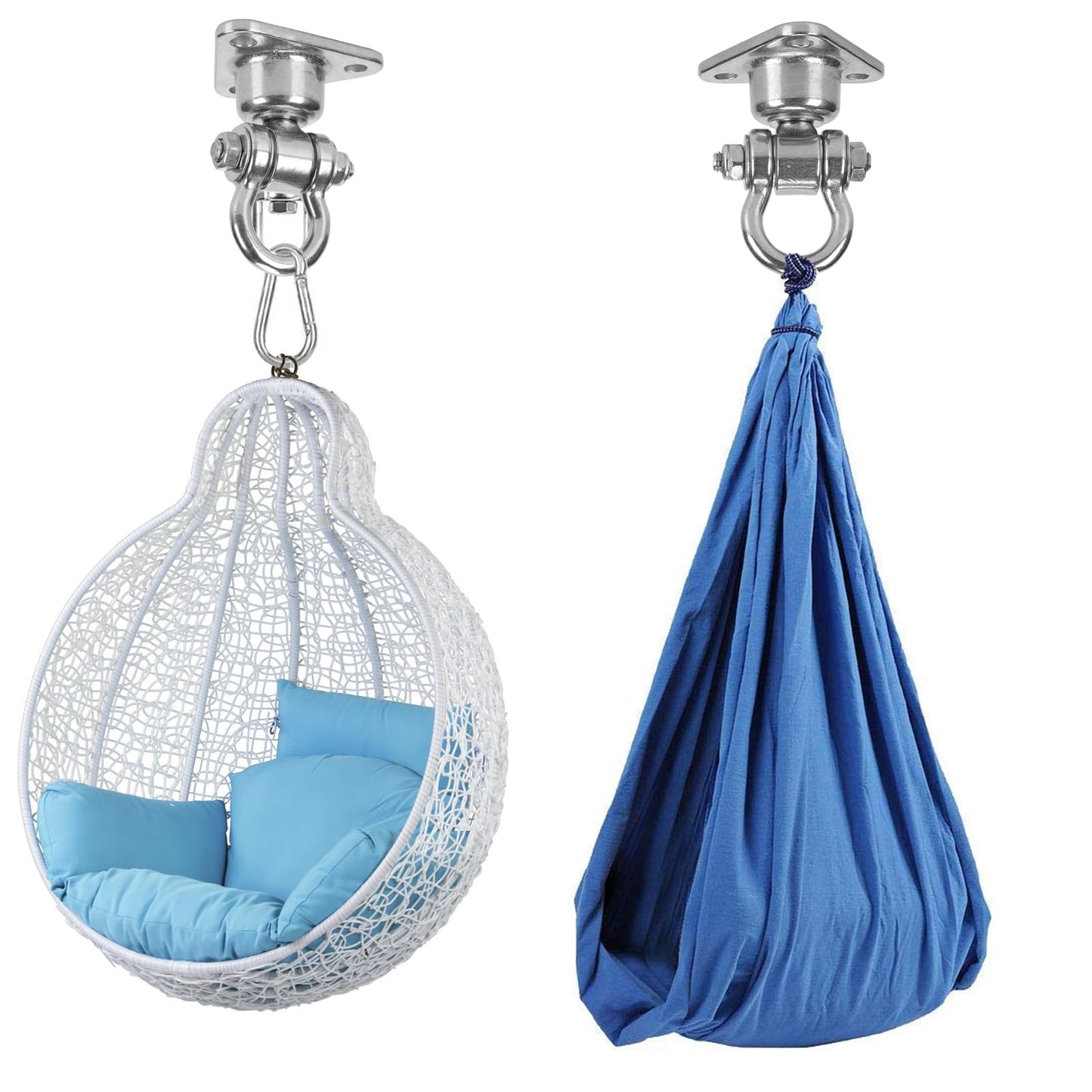 Antirust Swing Hanger Heavy Duty 360°+180°Rotation 1500LB Capacity Wood Playground Yoga Hammock Chair, Rope sandbag Porch Swing