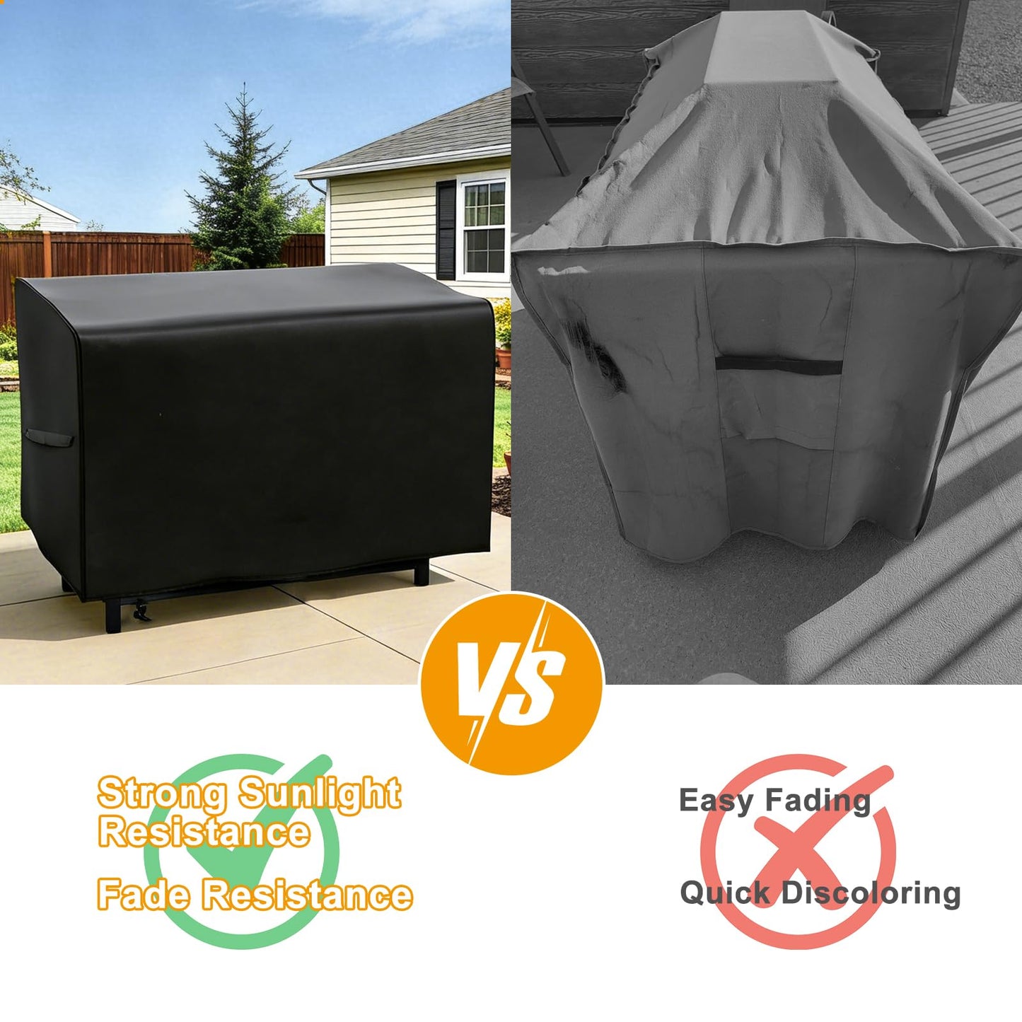 44 Inch Rectangular Fire Pit Cover for Bali Outdoor Firepit and Other Models, 44L x 26W x 24H, Heavy Duty 600D Waterproof Patio Fire Table Protector, Deck Box Cover