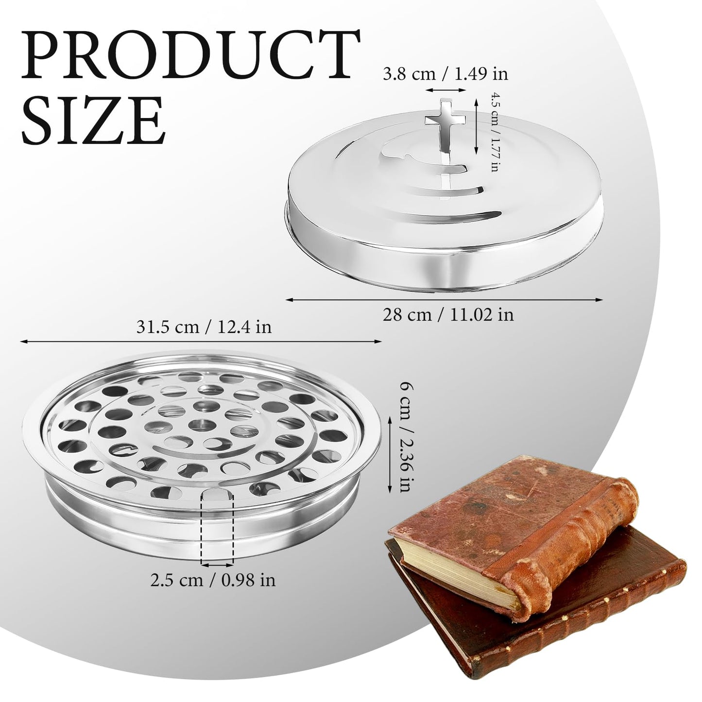 Holy Communion Tray for Churches with Lid Communion Serving Tray Stainless Steel Cup Tray with Cover Church Ware Wine Cups