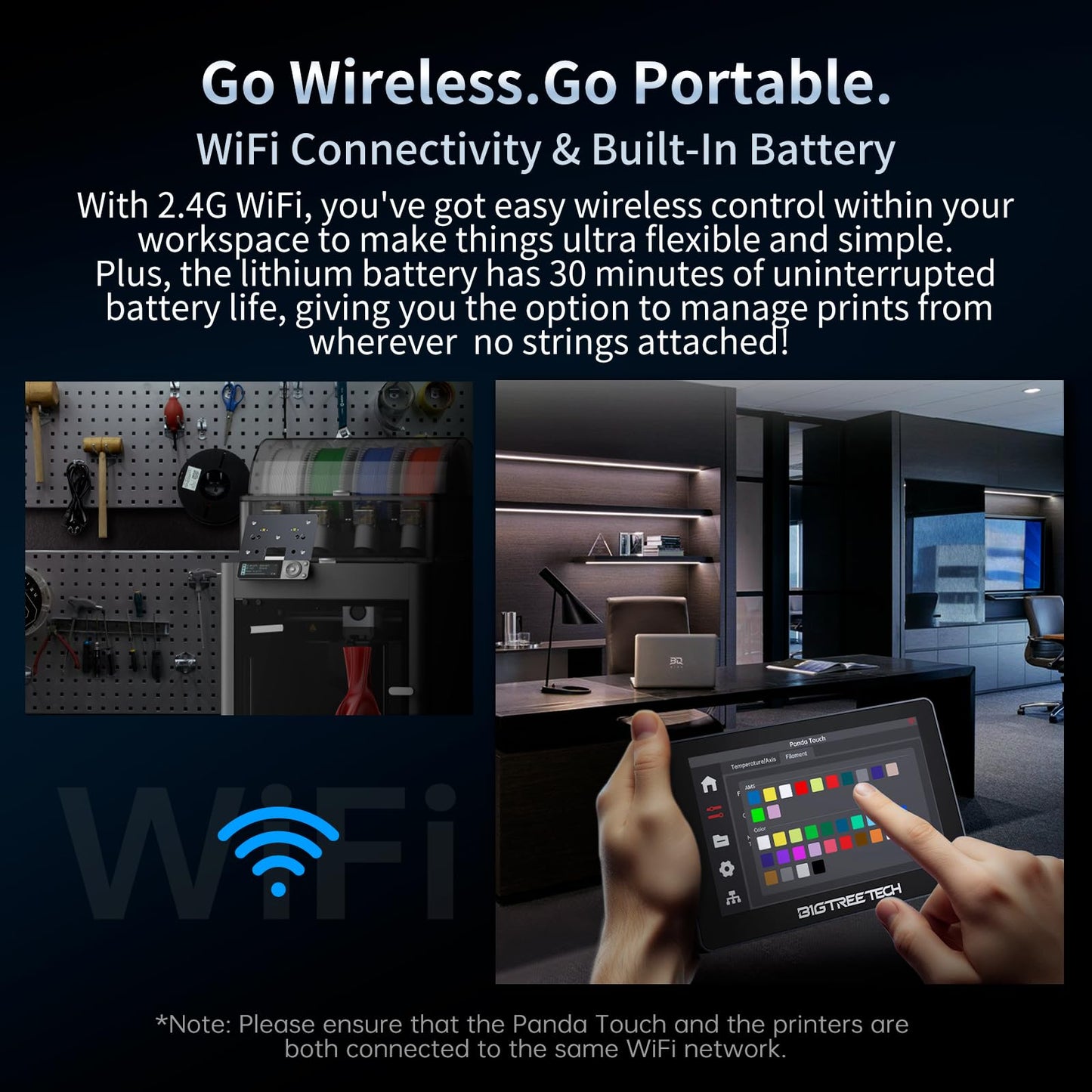 BIGTREETECH Panda Touch, Compatible with Bambu-lab P1S/P1P/X1C/A1/A1 Mini 3D Printers, Touch Screen Upgrade Kit, Support AMS and Multi-Printers Management, Please Check Firmware Compatibility First