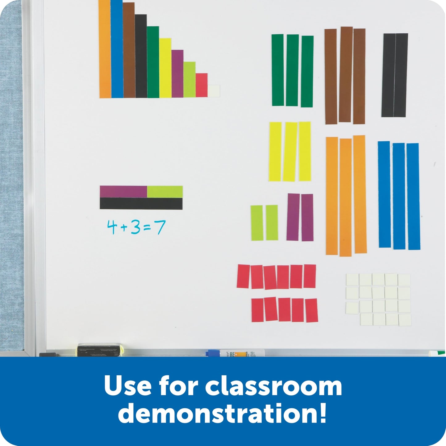 Learning Resources LER7708 Magnetic Cuisenaire Rods, Multicolor, 64 Pieces, Ages 3+