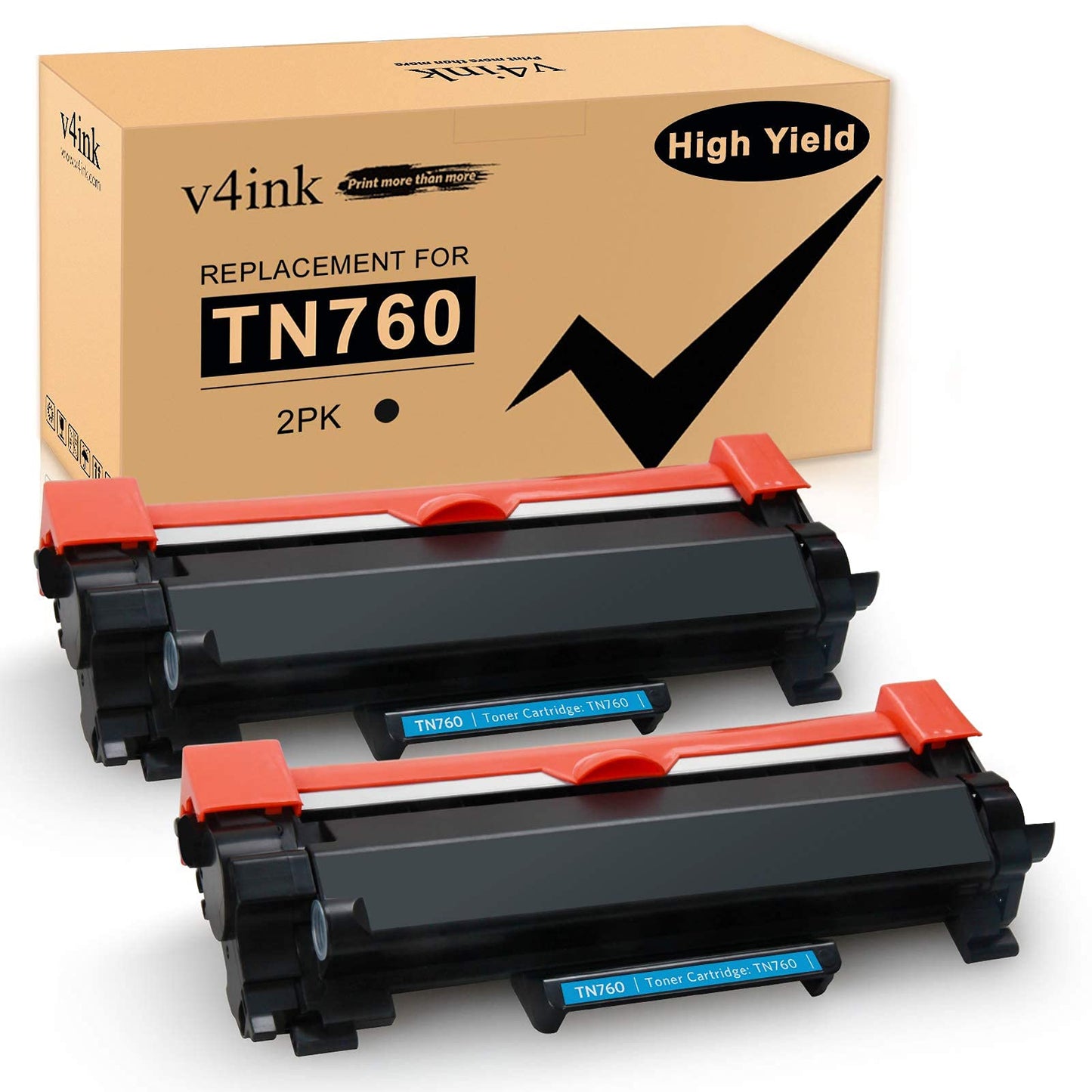Compatible TN760 Toner Cartridge Brother DCP-L2550DW Toner Replacement for Brother TN760 TN-760 TN730 use with HL-L2350DW HL-L2370DW HL-L2390DW HL-L2395DW MFC-L2710DW MFC-L2750DW Printer(2 Black)