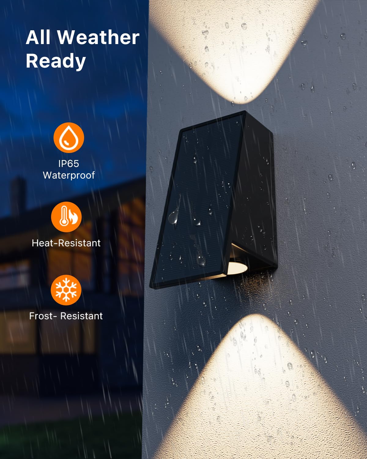 8 Pack Solar Powered Fence Lights Outdoor Waterproof Wall Mount Up and Down LED Decorative Lamps for Outside Patio, House, Backyard, Porch, Deck, Garden with Bright Lens Easy to Install (Warm White)