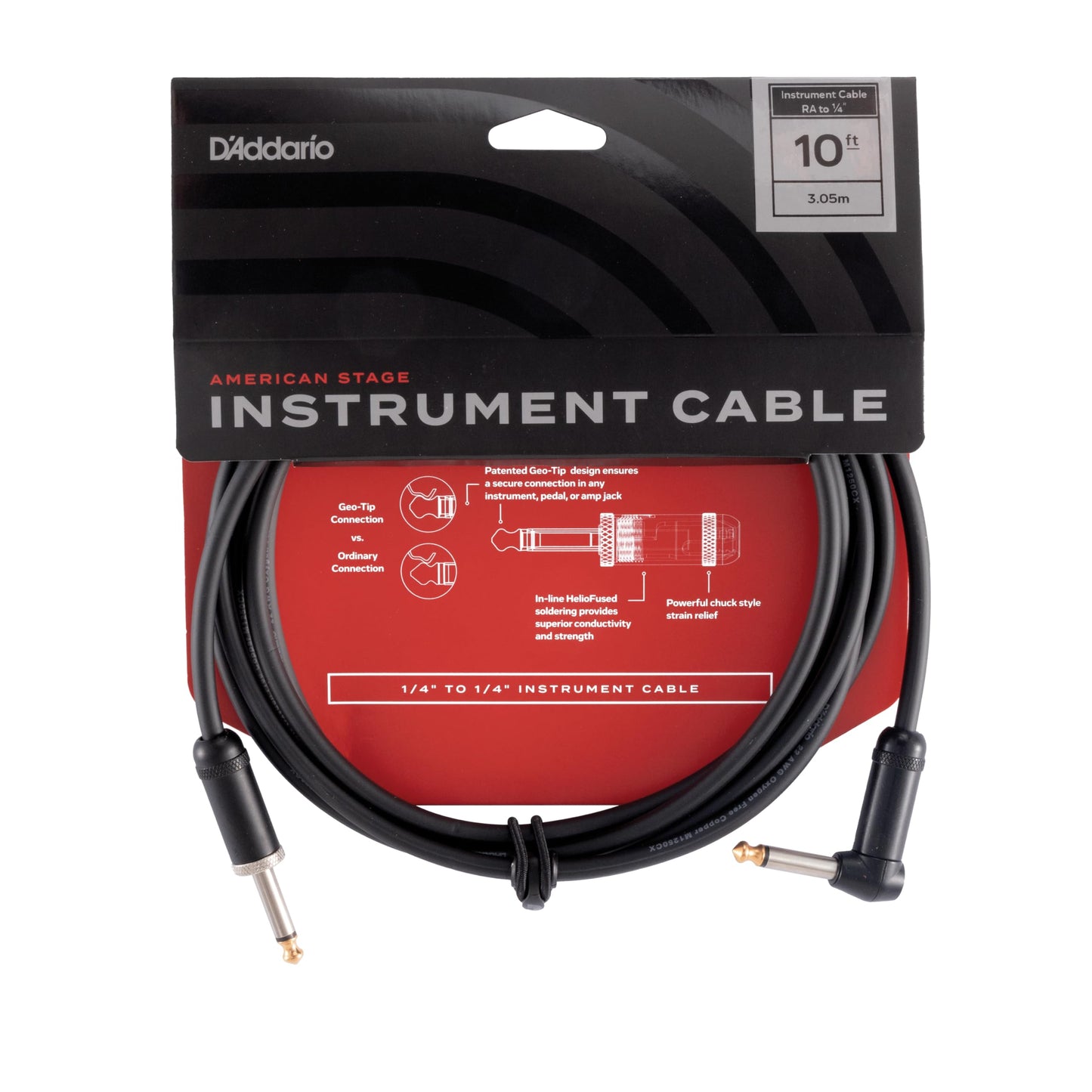 Planet Waves American Stage Instrument Cable - Right to Straight - 10'