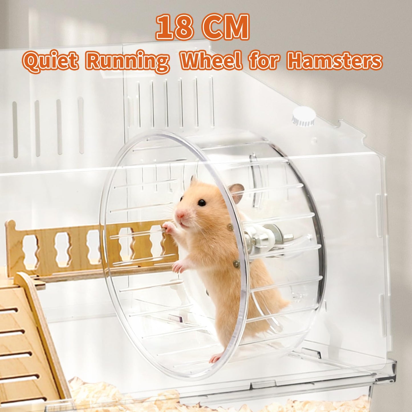 Kalolary Large Acrylic Hamster Cage, 2-Layer Gerbil Cages with Full Transparent Viewing Top Open Hamster House with All Accessories Hamster Enclosure for Dwarf Hamster, Gerbils, Pet Mice