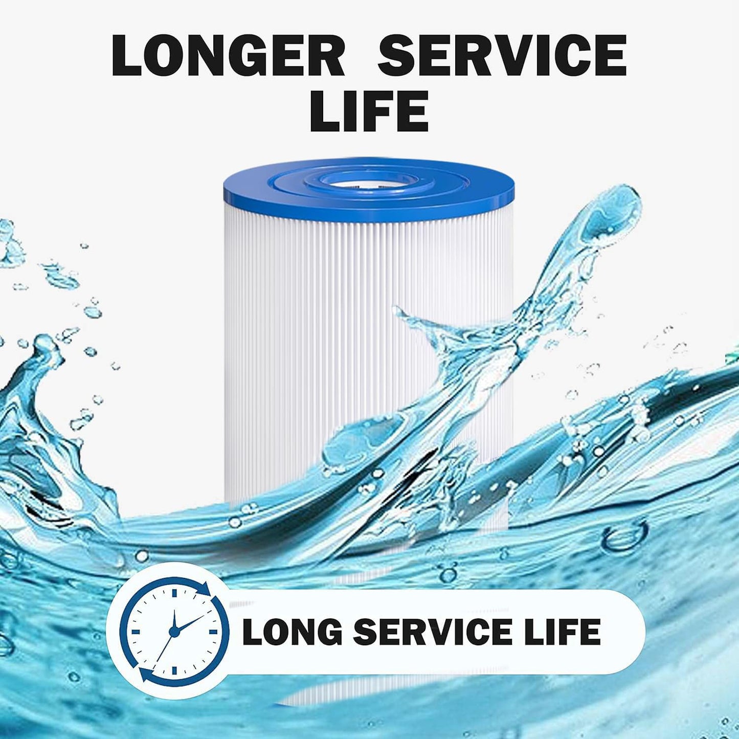 71825 Replaces Hot Springs Spa Filters, Compatible with Watkins 31489, Unicel C-6430, PWK30, Filbur FC-3915, P/N0969601, 73178, 73250, 30 sq.ft.Pleated Fabric Filter Media 5 Pack