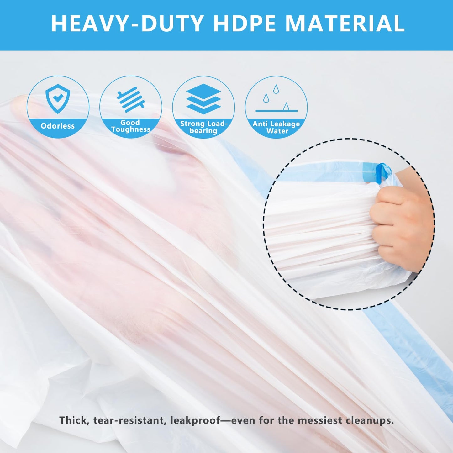 Coziley Replacement Waste Bags for Self Cleaning Litter Box, Heavy-Duty Dual Drawstring Trash Bags, 21.7"x11", Leak & Tear-Resistant, Trash Bags for Cat Litter Box Drawers, 6 Rolls (120 Bags)