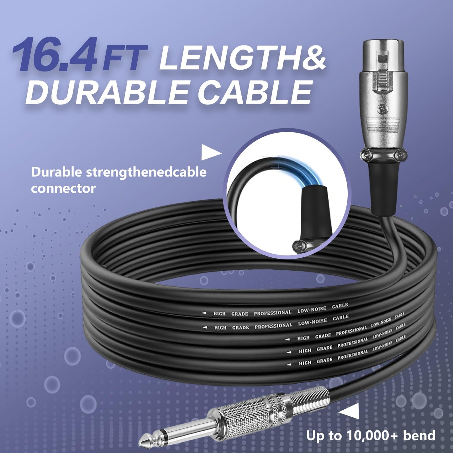 LyricLoom 2 Pack Wired Microphone for Karaoke Singing, Vocal Dynamic Mics with Switch,16.4ft Cable with 3.5mm Adapter, Metal Handheld Corded Microphone for Speaker, Karaoke Machine, Amplifier
