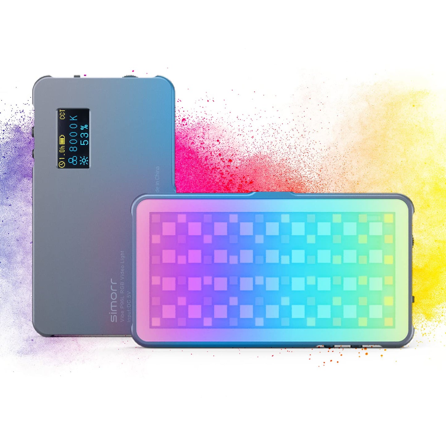 P96L RGB Video Light by SmallRig, Portable Metal LED Camera Light, 2500-8000K, 21 Effects, CRI 96+, OLED Display, Photo and Video Lighting, Long Battery Life, Fits Phone and Camera - 3489B
