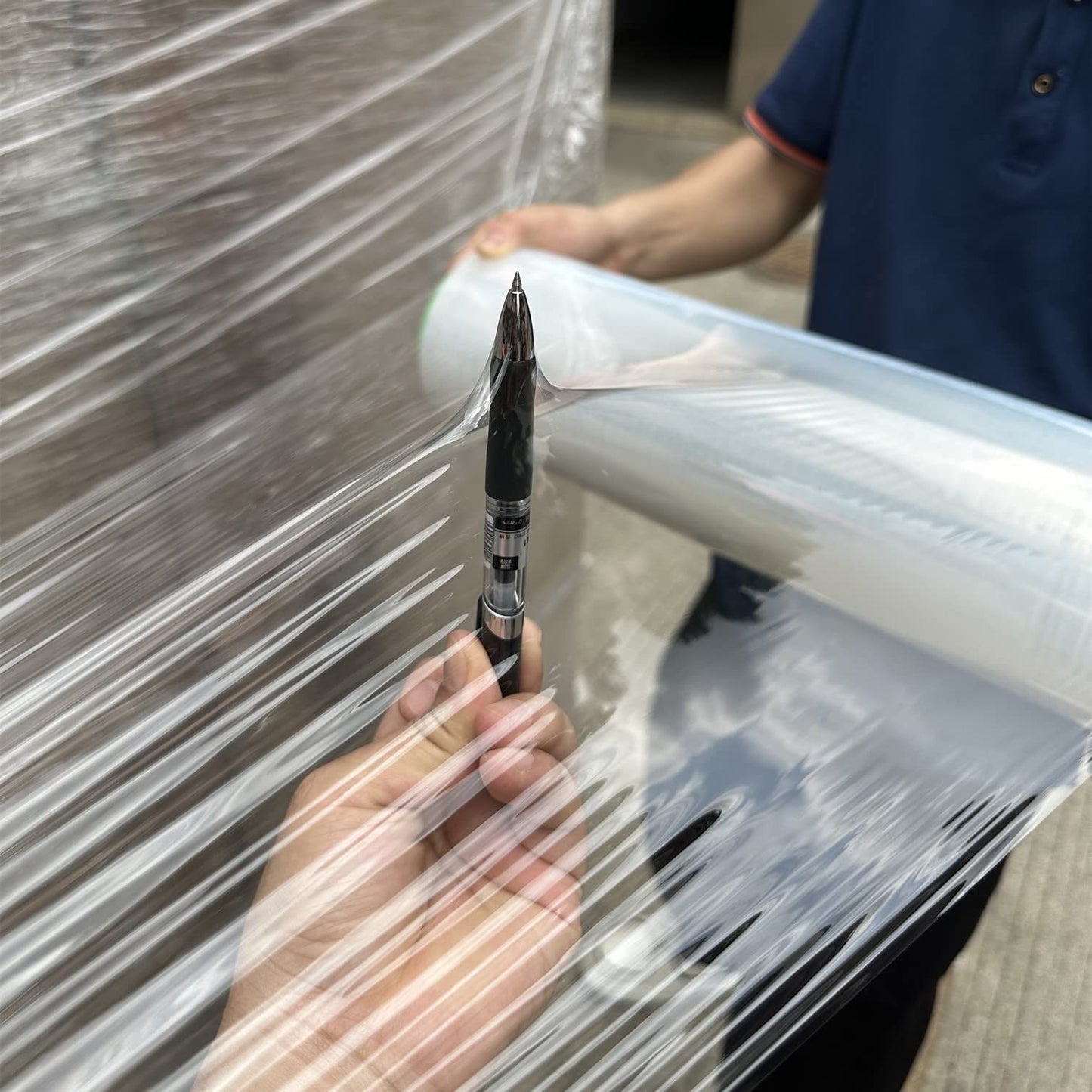 CHUANGSEED 2-Pack Clear Stretch Film Wrap15"x1500Ft 70Gauge Industrial Strength with Plastic Handle, Plastic Pallet Supplies Durable Self-Adhering for Packing, Moving, Heavy Duty Shrink Film Rolls