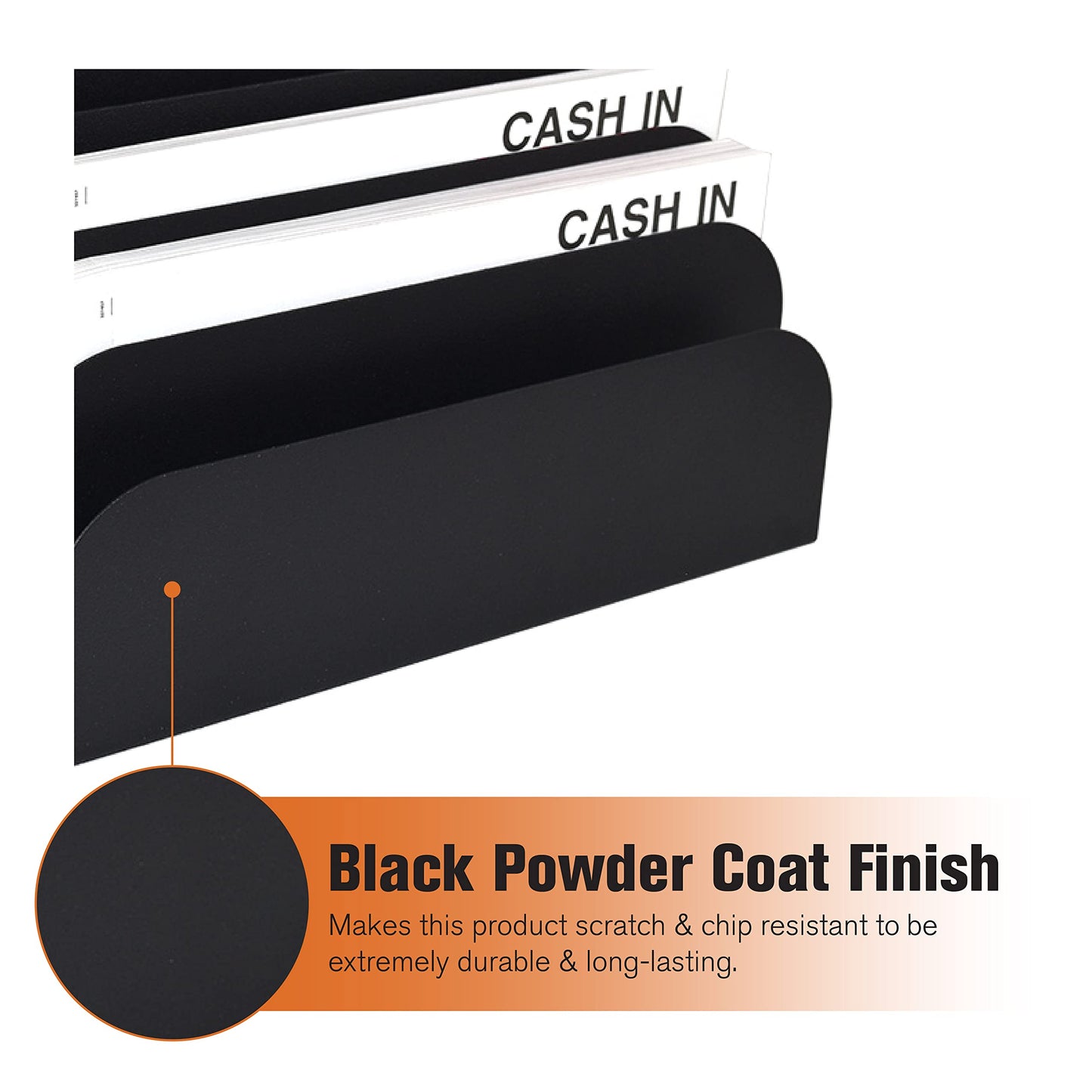 STEELMASTER by BankSupplies Steel Cashier Pad Rack – 8 Slot File & Desk Organizer, Paper Organizer, Black Powder Coat Finish, Scratch & Chip-Resistant - Forms, Applications, Deposit Slips & Checks