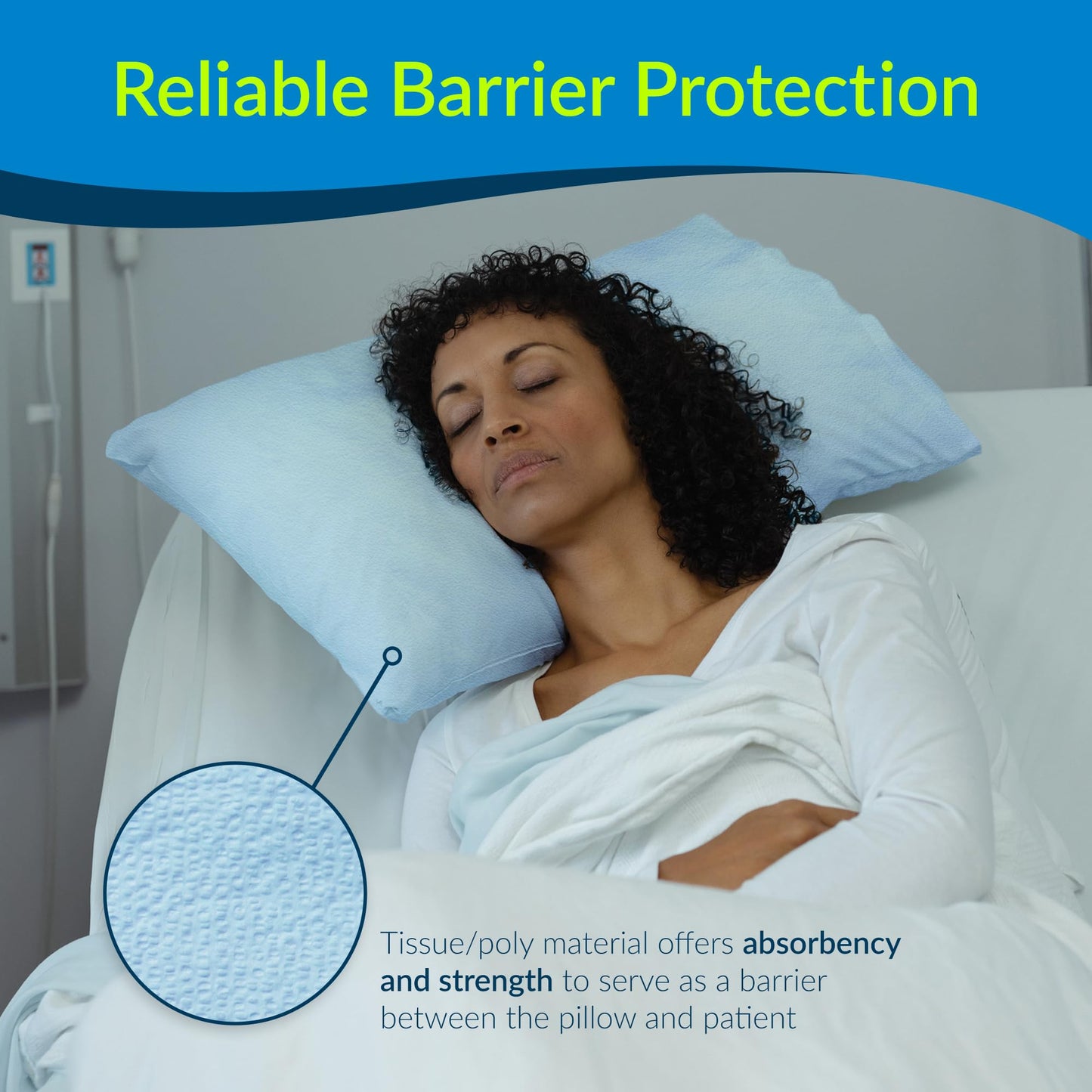 Avalon Papers 703 Pillowcase, Tissue/Poly, 21'' x 30'', Blue (Pack of 100)