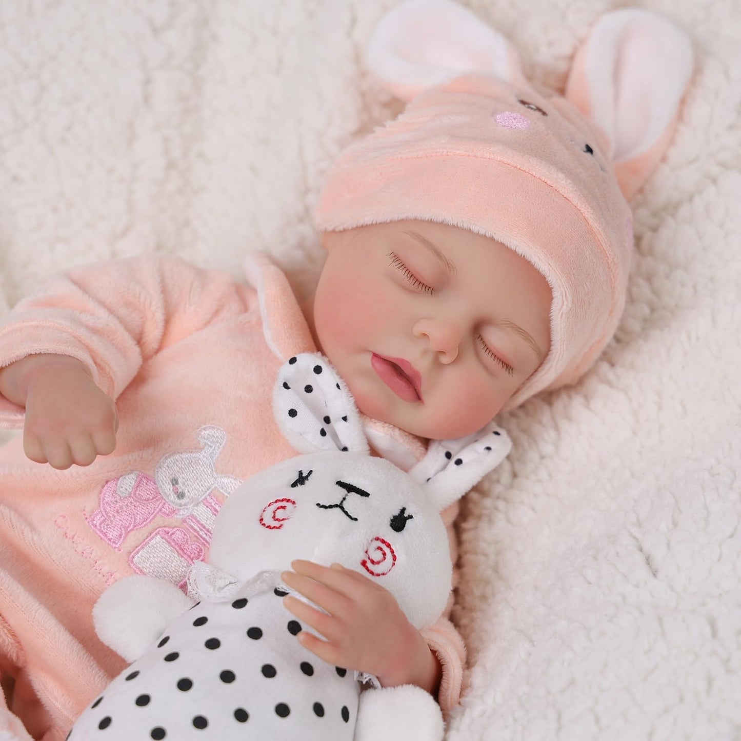 BABESIDE Lifelike Reborn Baby Dolls - 12 Inch Full Vinyl Realistic Baby Doll Sweet Sleeping Real Life Baby Dolls Cute Girl with Toy Accessories Gift Set for Kids Age 3+
