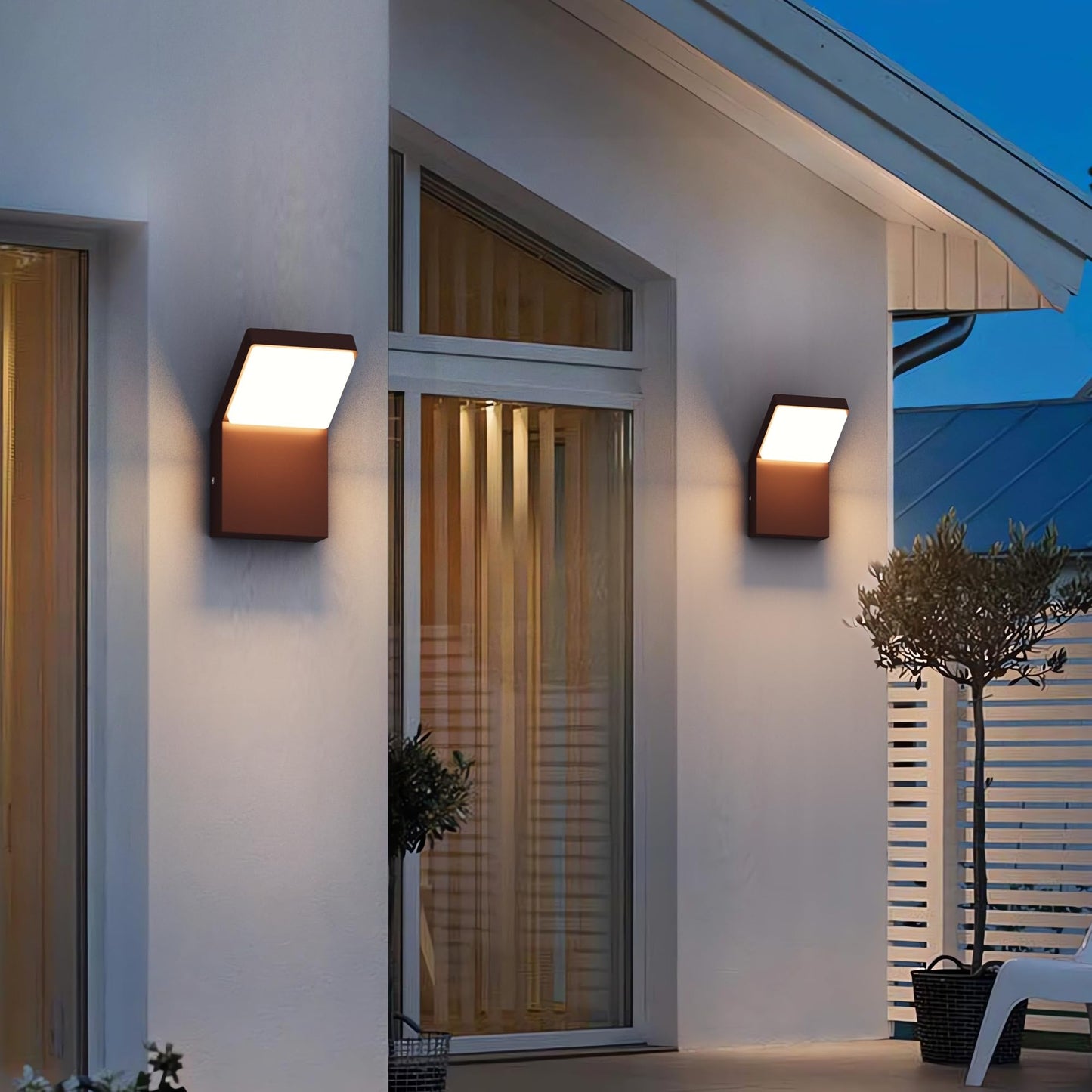 Aipsun Exterior Wall Sconce IP65 Outdoor Sconces Light LED Modern Porch Sconce Lights Outdoor Lights Wall Mount for Porch 3000K Warm Light (2 Pack)