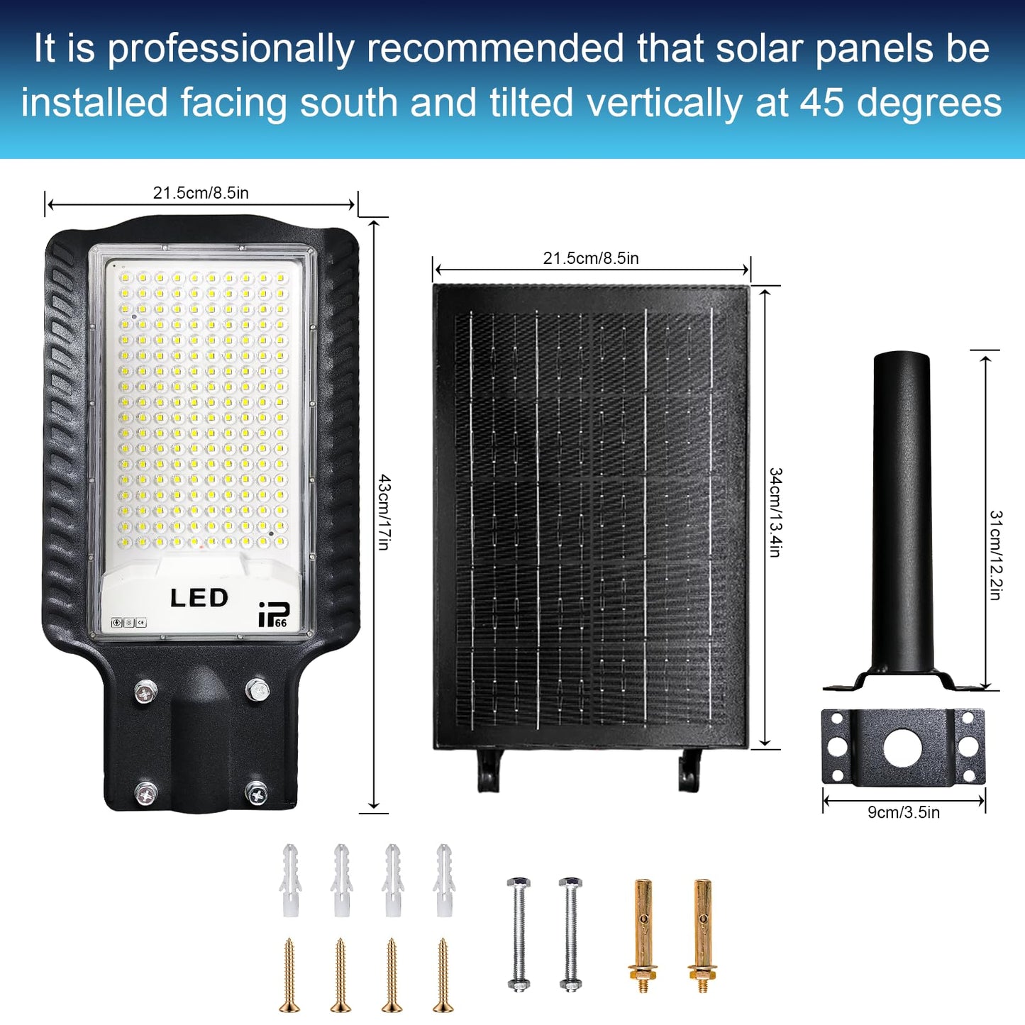 Solar Street Lights Outdoor, Indmird 30000LM Commercial Parking Lot Light, IP66 Waterproof Super Bright Solar Street Lights Outdoor, Motion Sensor with Remote Control, for Parking Lot, Yard, Street