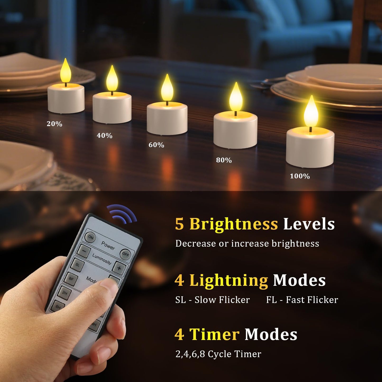 SoulBay Rechargeable Tea Lights Candles, 6pcs Flameless Candles with Remote Timer & Charging Base, Small Decorative Votive Candle for Lantern Pool Mantle Weddings Home Indoor Christmas