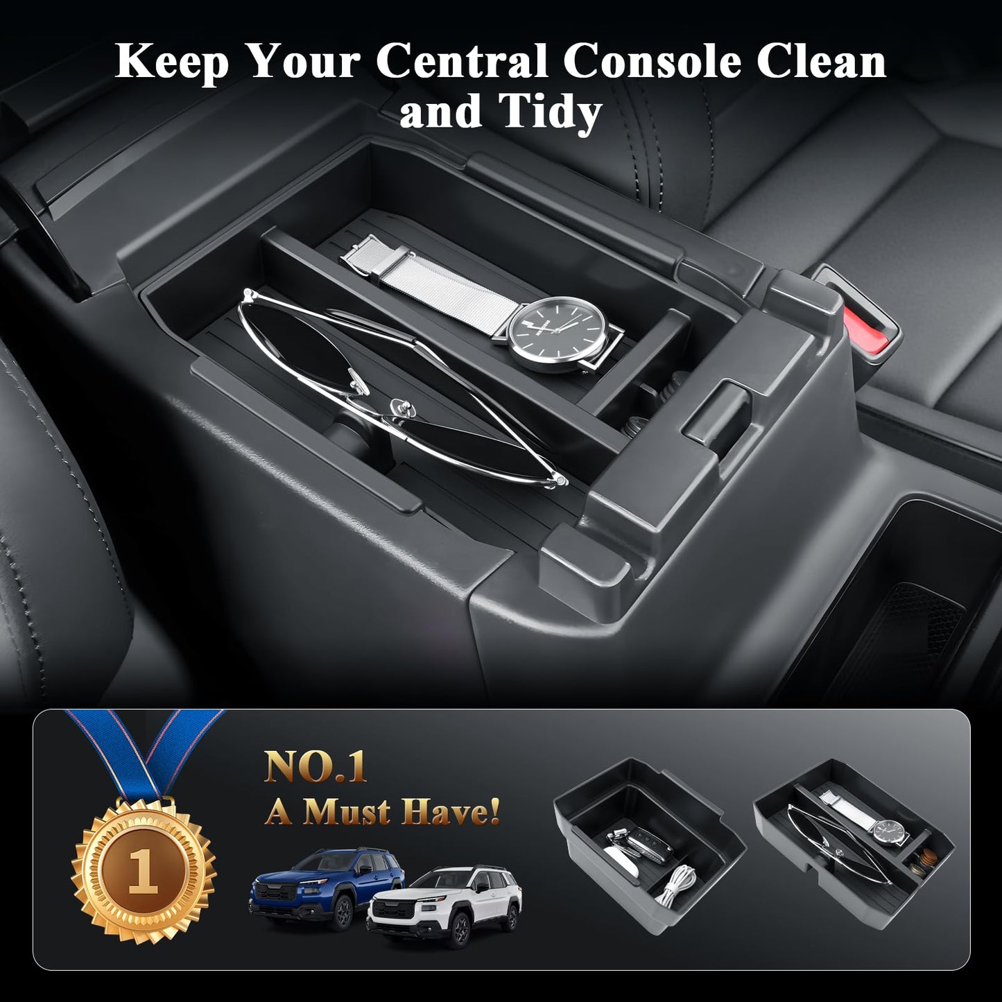 BIBIBO 2Packs for 2026 Subaru Outback Center Console Organizer 2026 Subaru Outback(Premium,Limited,Touring,Wilderness,Limited XT,Touring XT) Console Tray 2026 Outback Console Insert Tray-Double Layers