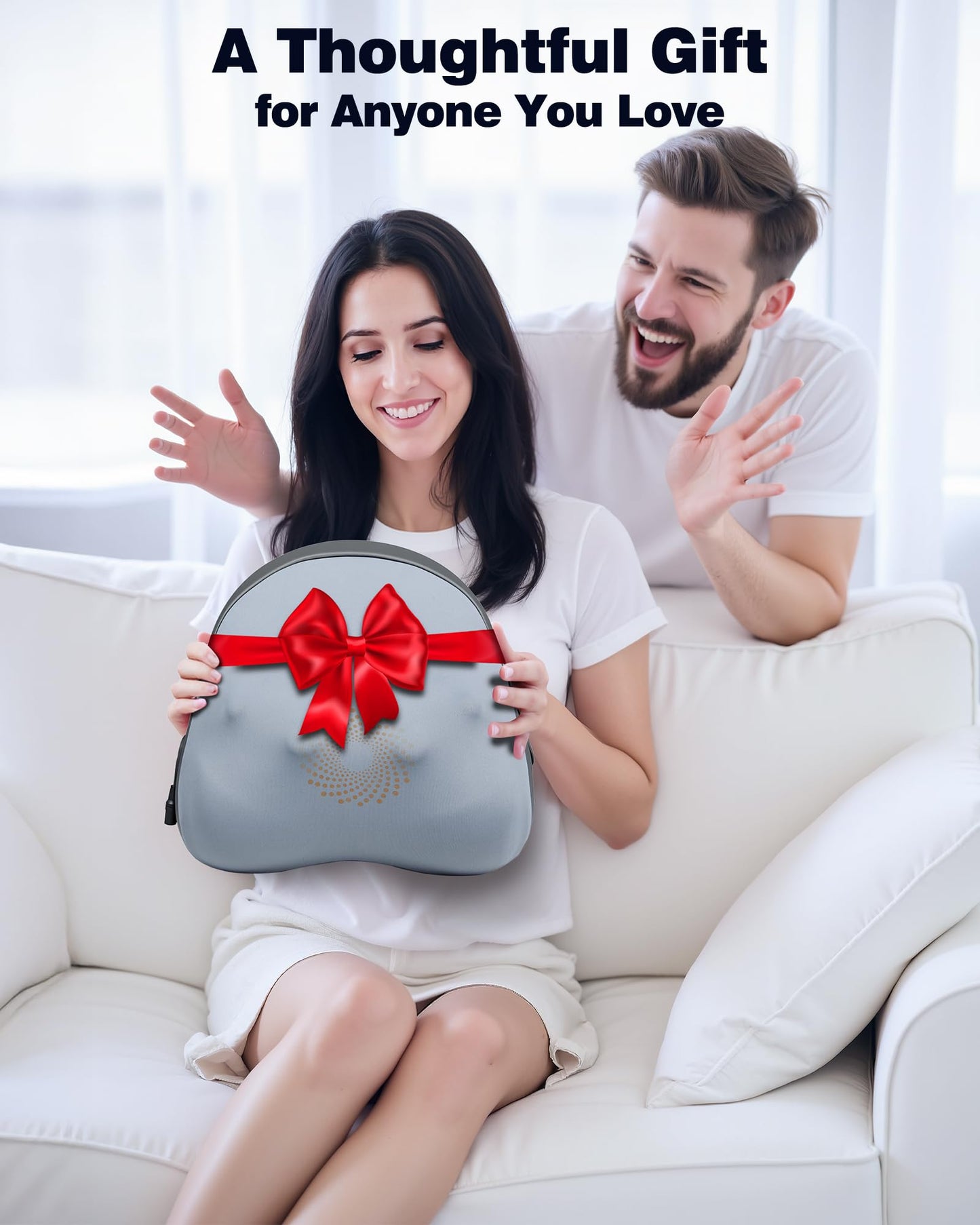 JZBRAIN Shiatsu Back and Neck Massager with Heat – Deep Tissue Massage Pillow for Pain Relief – Corded Design for Full Body Use – Gift for Loved Ones