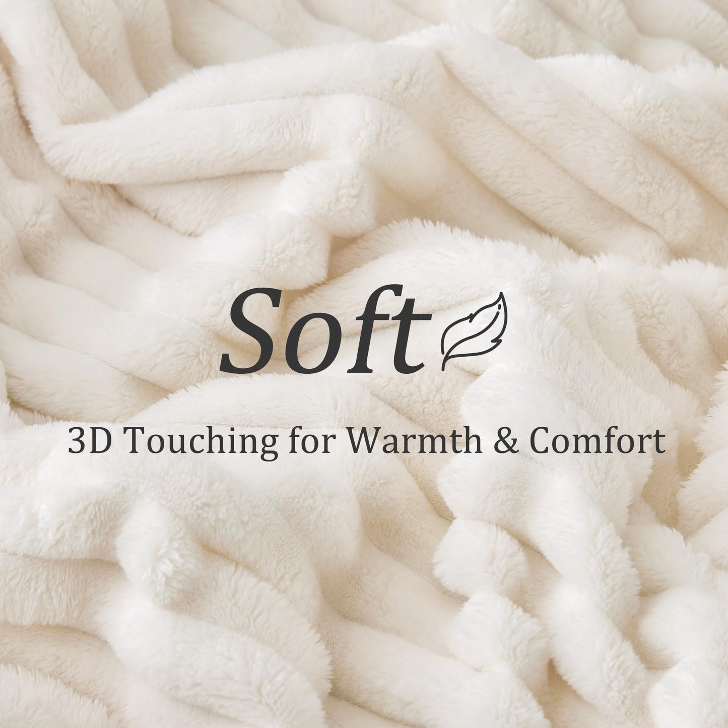 BEDELITE Fuzzy Queen Blanket for Bed - Cream White Fluffy Cozy Soft Plush Warm Fleece Blankets for Winter, Bedroom Valentine's Day Decor Gifts for Him Her