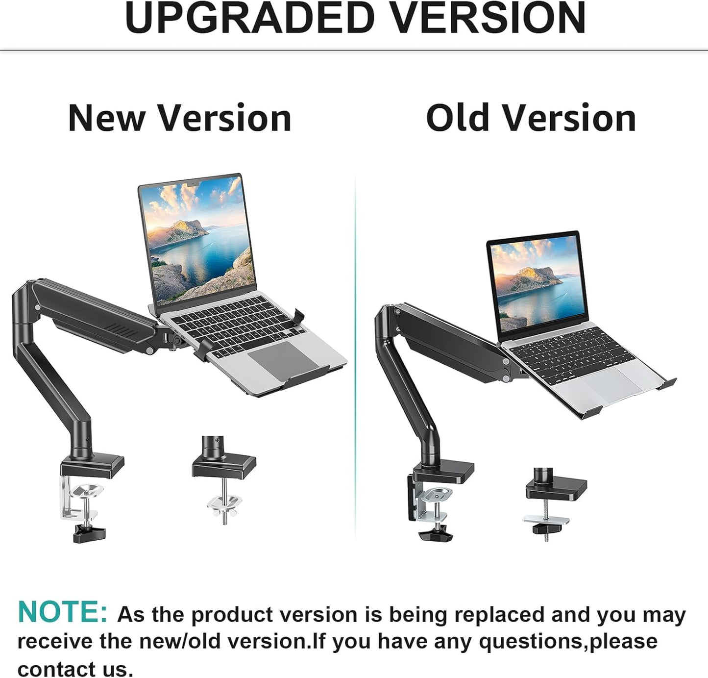 MOUNT PRO Laptop Arm Mount for Desk, 2 in 1 Function Monitor Laptop Stand, Fits Max 17" Notebook and 32" Computer Screen, Aluminum Single Monitor Holder with Adjustable Tray, Holds up to 22lbs