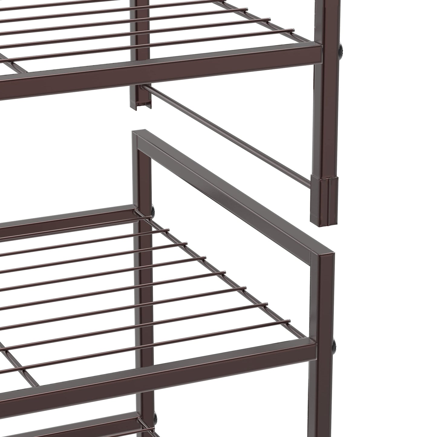 Simple Houseware 3-Tier Stakable Wired Grid Shoe Racks Storage Shelf, Bronze