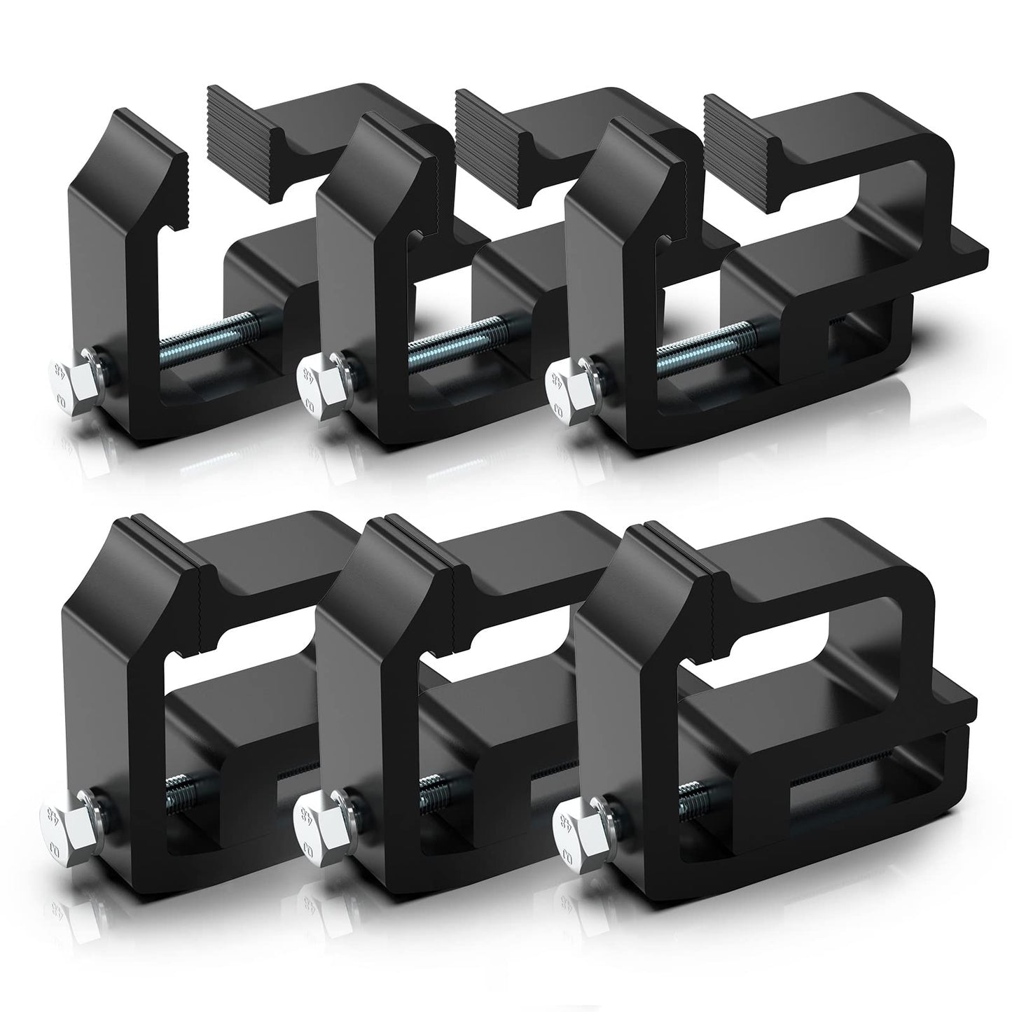 6 PCS Premium Truck Topper Mounting Clamps for Chevy Silverado Sierra 1500 2500 3500, Dodge Dakota Ram 1500 2500 3500, F150 F250 - Canopy Cap