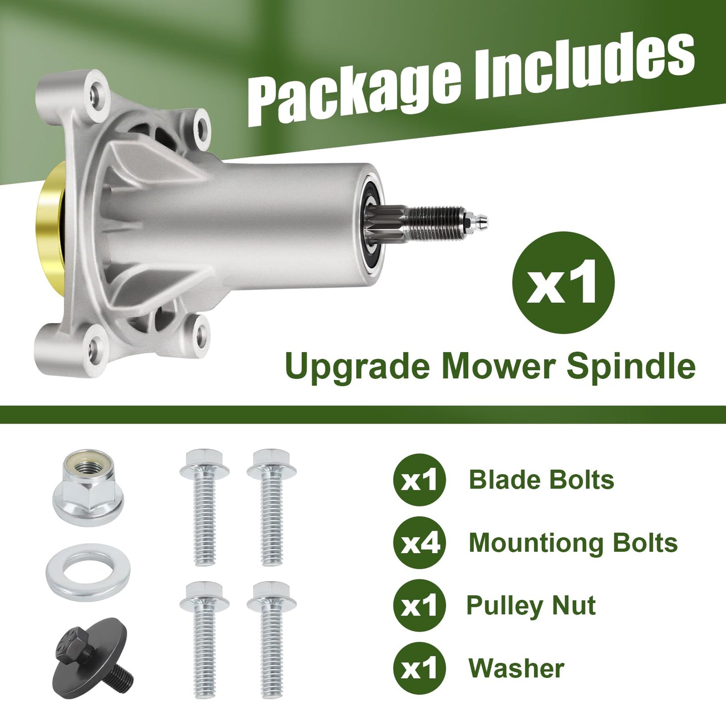 Upgrade 532187292, 187292,192870,567253301 Lawn Mower Deck Spindle Assembly for H-usqvarna, Crafts-Man, P-oulan 192870 532192870 532187281, 587819701, 587125401 Fits 42", 46", 48", 54" Decks by Podoy