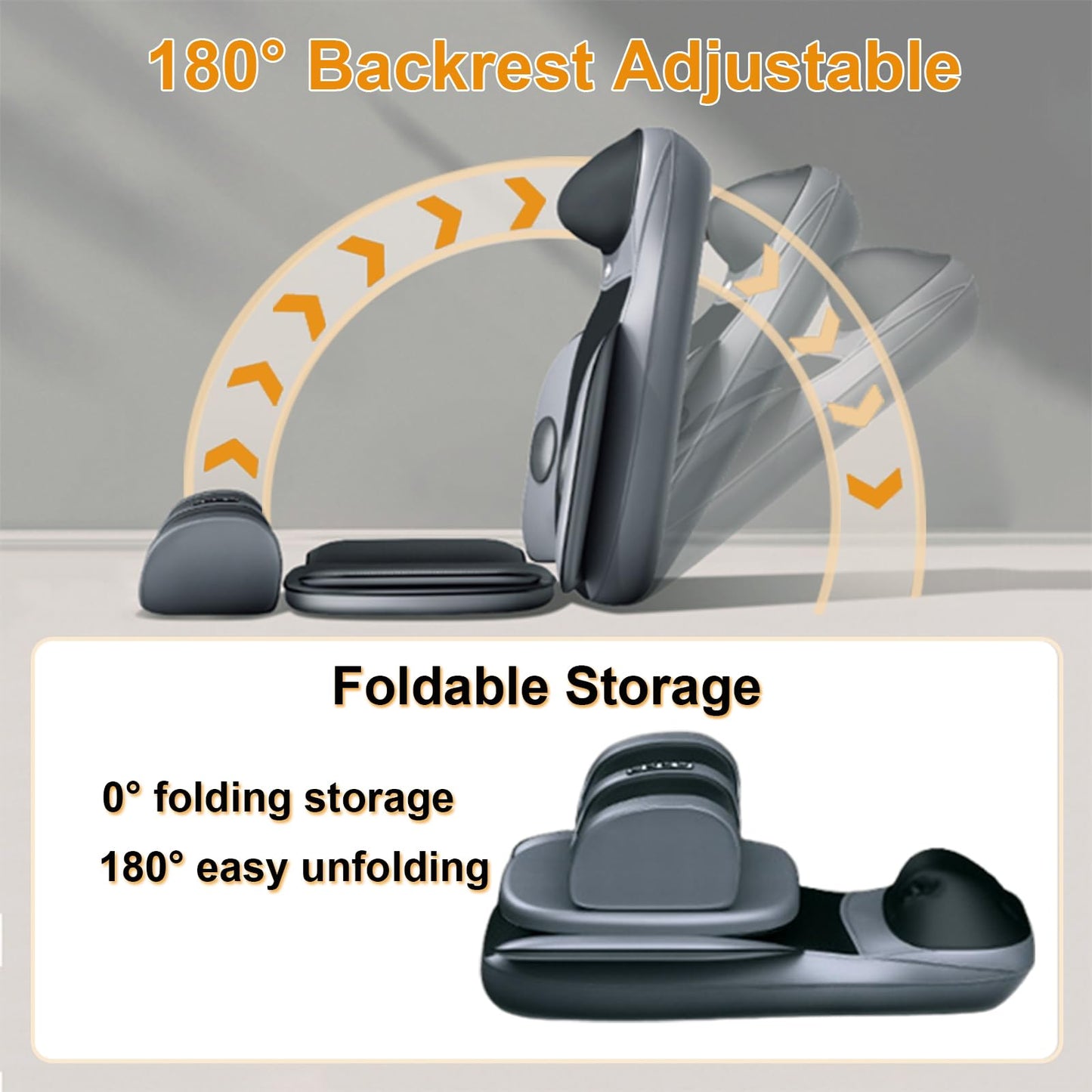 Back and Neck Massage cushion with heat, 5 massage modes, 4 vibration modes and 3 heating modes Massage Chair Pad, with removable multifunctional leg and foot massager, for Office,Home