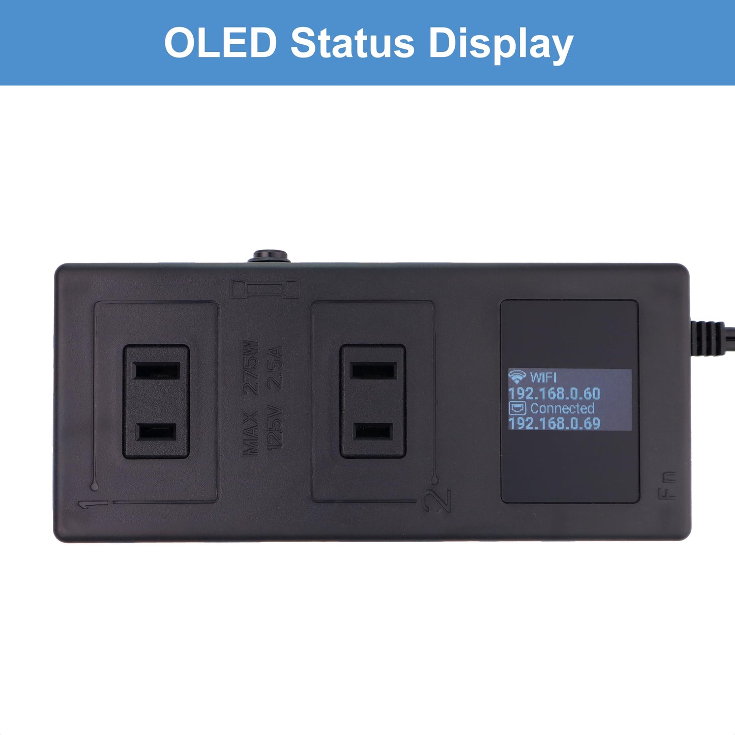 ezOutlet5-2R - Dual Outlet Internet Enabled IP & WiFi Remote Power Switch with Automatic Reboot - iOS | Android | Cloud | 2 Web Controllable AC Power Outlets - Model EZ-73a