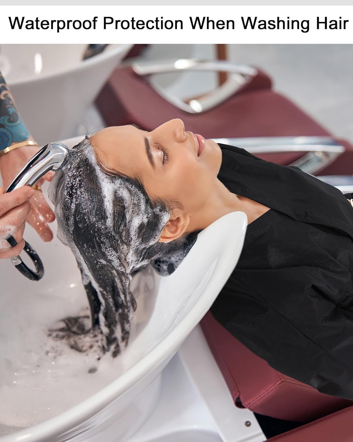 4 Pcs Salon Client Gown Hair Salon Barber Cape Smocks Capes Haircut Cape Salon Robes Kimono with Adjustable Tie Waist Belt for Barber Salon Apron Cover for Stylist, Spa Supplies