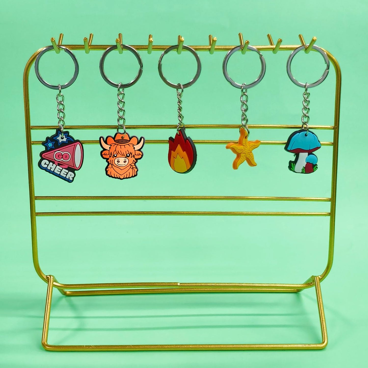 Gibleitz 30/50/100/200pcs Random Different Keychains, Lot Mixed Cute Keyring for Classroom Prizes Students Incentives, Multicolor, Small