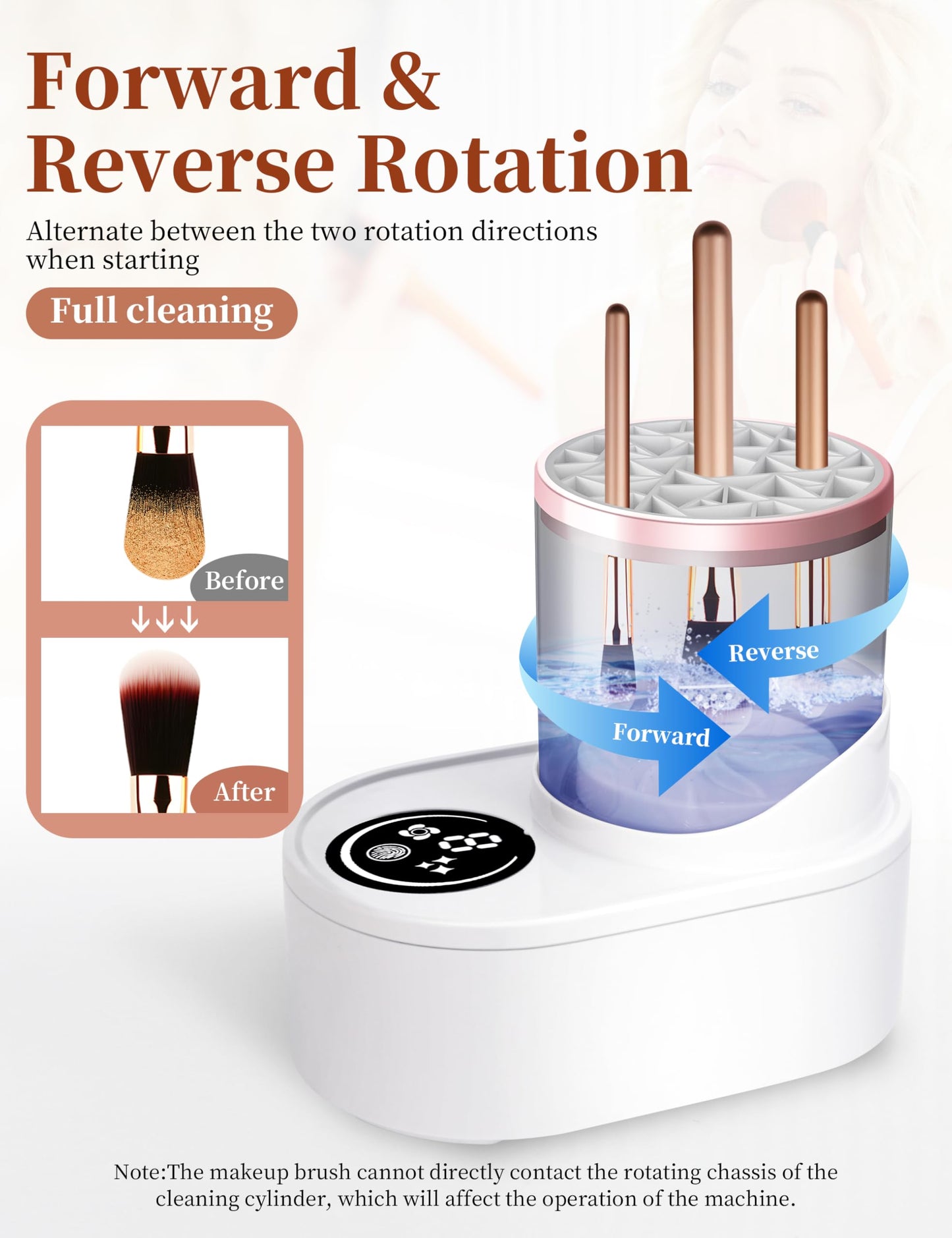 2-in-1 Electric Makeup Brush Cleaner Machine-Makeup Brush Cleaner Portable Automatic USB Cosmetic Brushes Cleaner Tool for All Size Beauty Makeup Brush Set,Contour, Eyeshadow, Blush Brush
