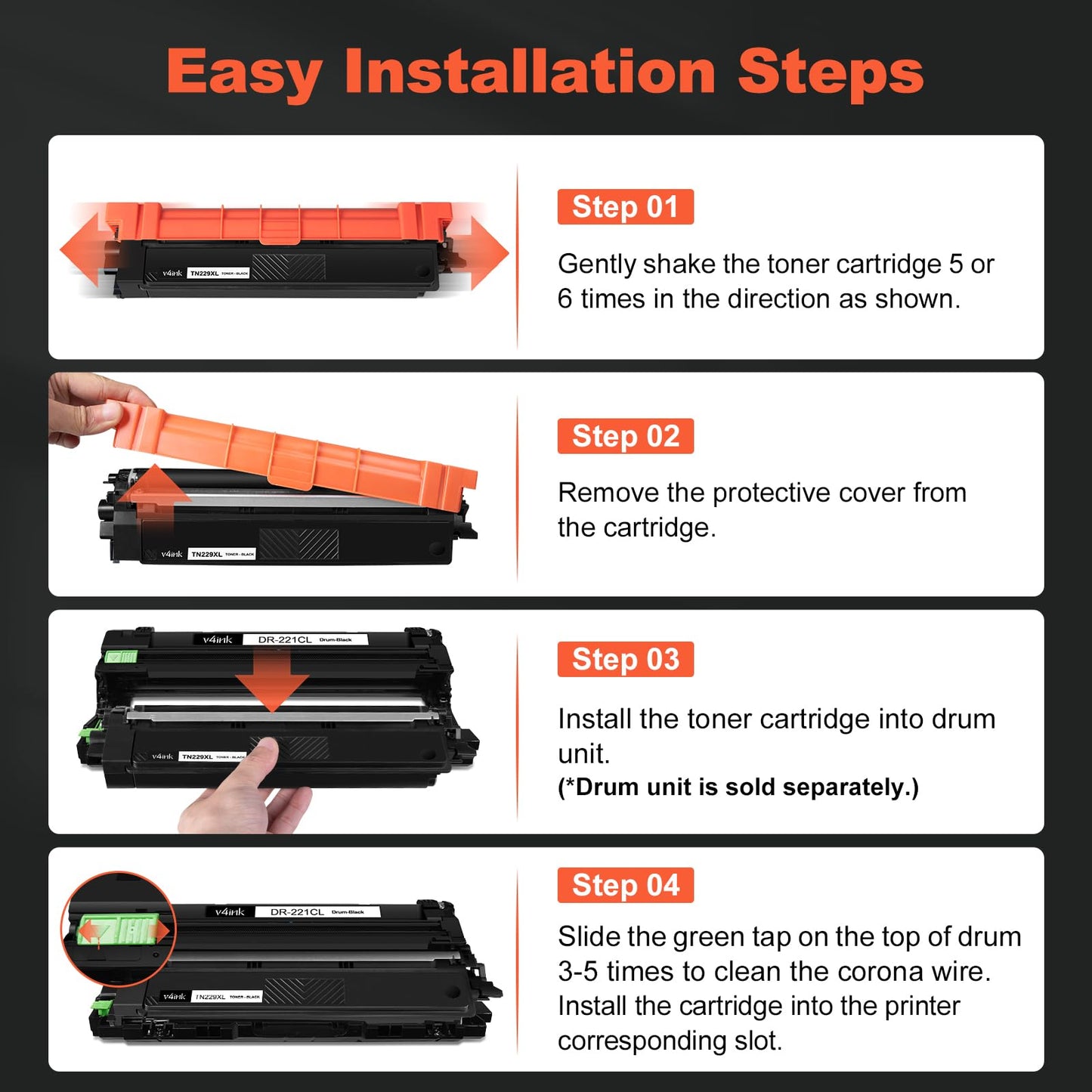 TN229XL TN229 XL High Yield Toner Cartridge Compatible Replacement for Brother TN229XL TN-229XL Use in HL-L3220CDW L3280CDW L3300CDW MFC-L3720CDW MFC-L3780CDW L3765CDW Printer (TN229XLBK 2 Pack)