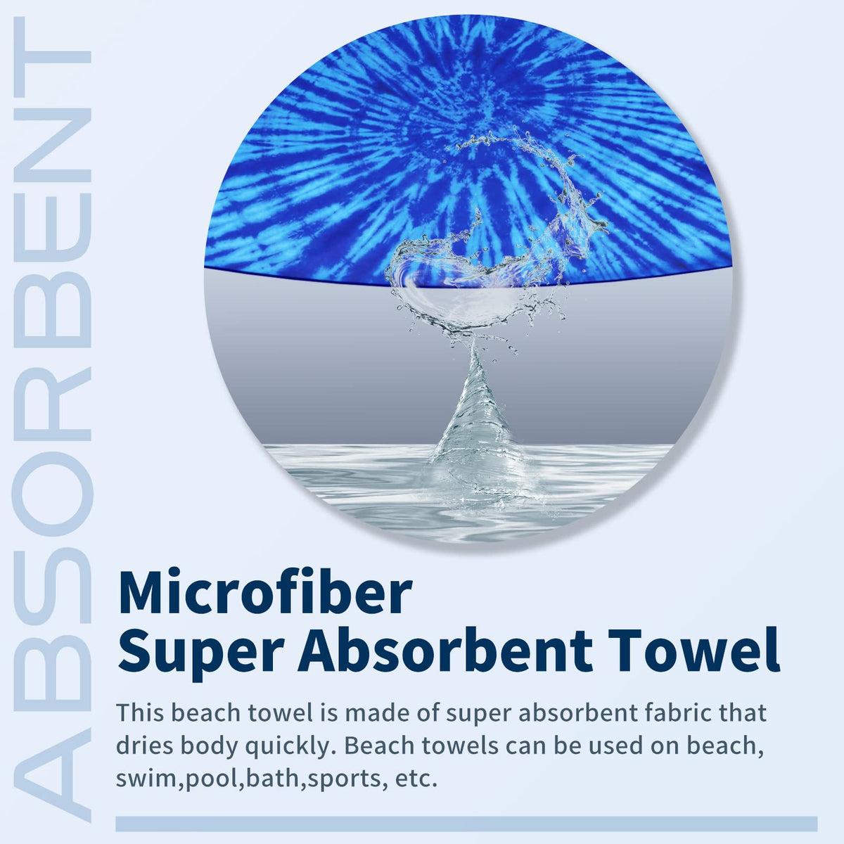 4 Pack Lightweight Thin Beach Towel Oversized 71"x32" Big Extra Large Microfiber Sand Free Towels for Adult Quick Dry Travel Camping Beach Accessories Vacation Gift Mandala Flower Blue Turtle Tie Dye