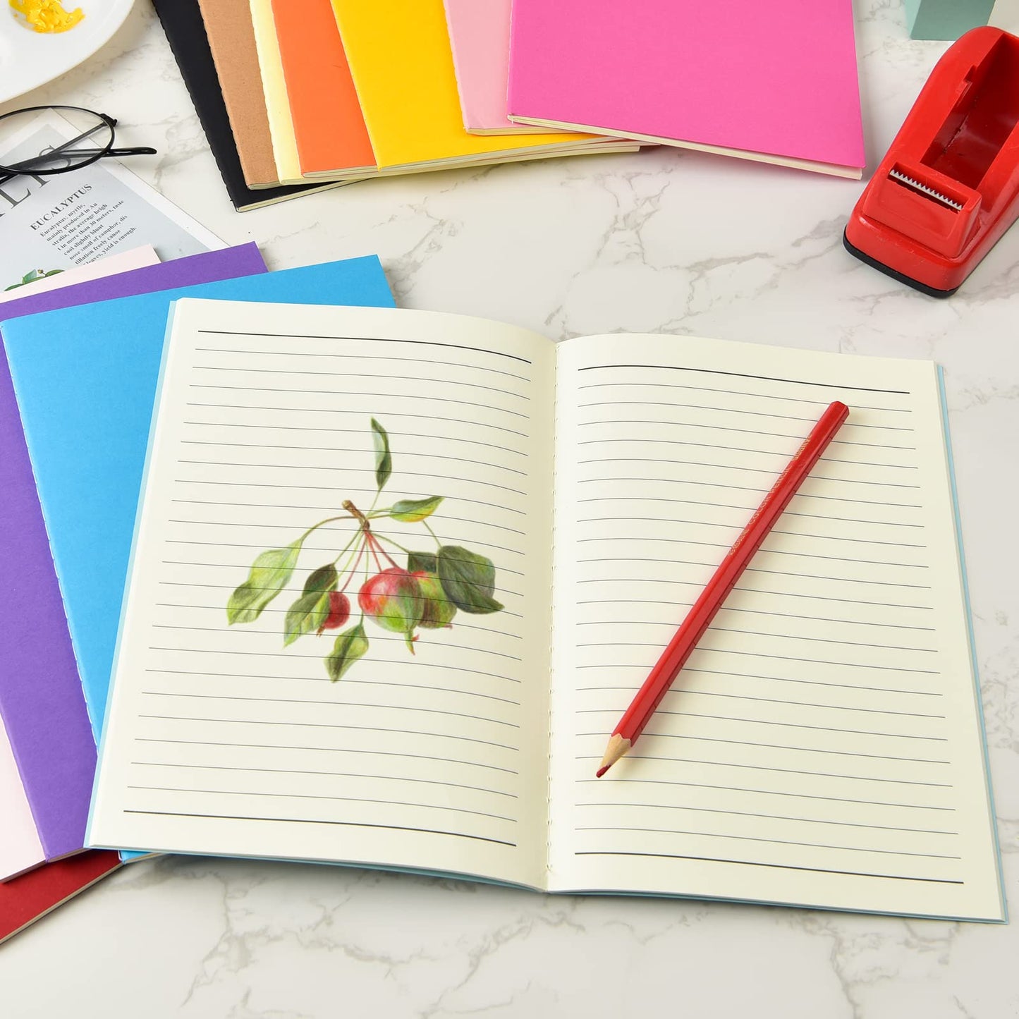 Coopay 48 Pack Colorful Notebooks Journals Bulk A5 Size Lined Travel Set Subject Notepad Planner Writing Sketchbook Memo Diary for Kids, Travelers, Students and Office, 8.3 x 5.5 Inches, 60 Pages