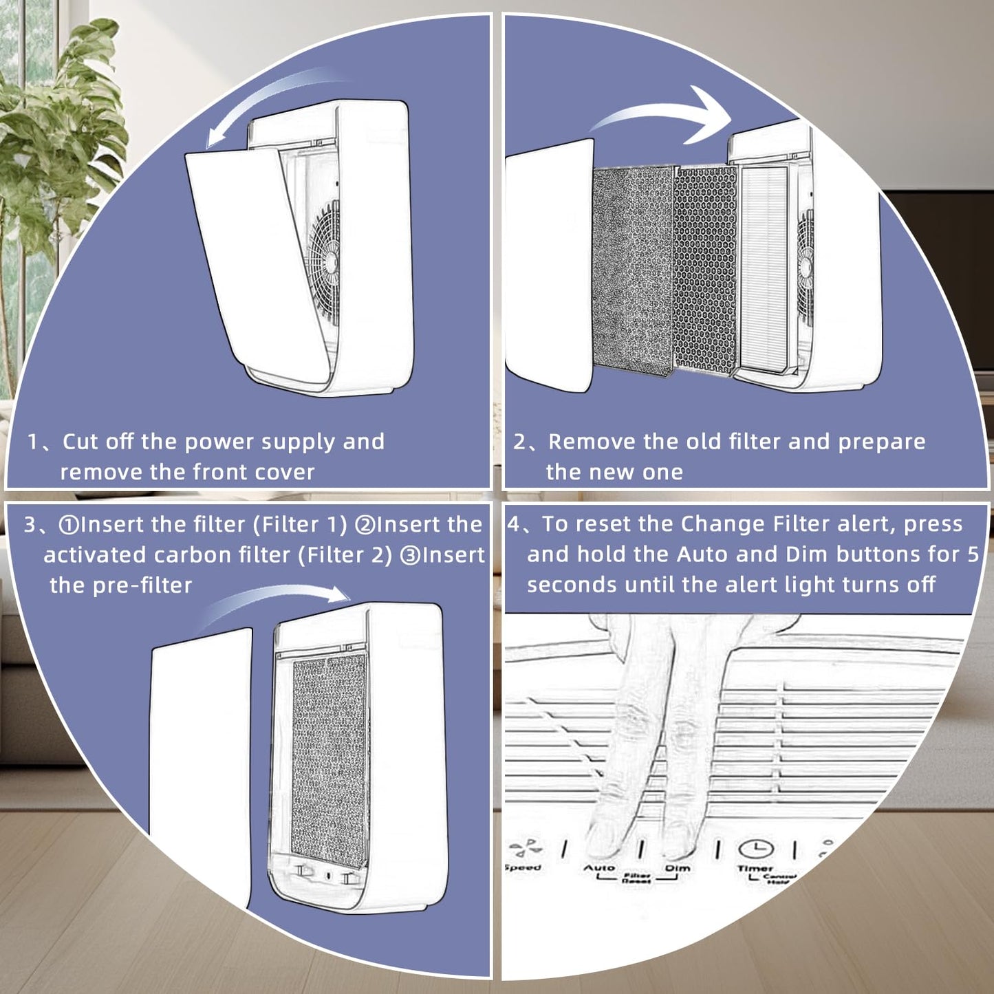 Amboseli 3000 Replacement Filters,2 Filter, 2 Activated Carbn and 6 Extra Carbn Pre-Filters