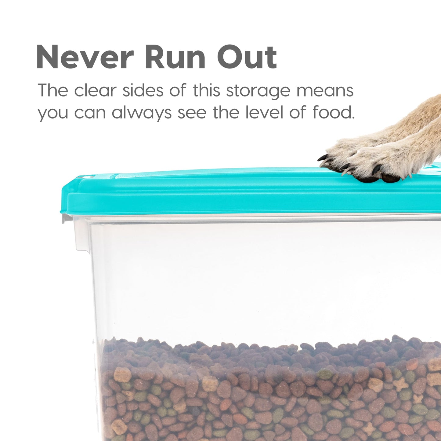 IRIS USA Airtight Dog Food Storage Container Combo, 30 lb + 11 lb Stackable Pet Food Bins with Wheels, Cat Food & Dog Treat Storage, BPA Free, Includes 2-Cup/450 g Scoop, Seafoam Blue