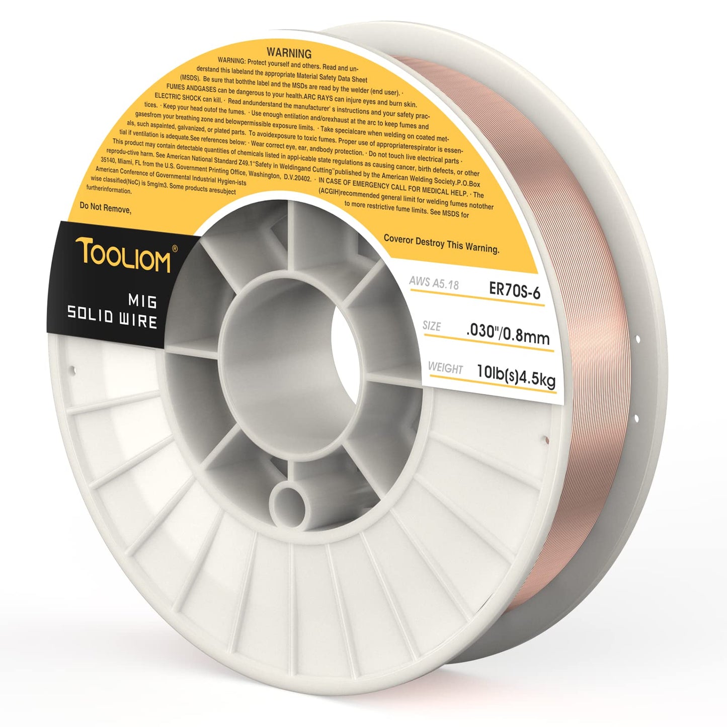 TOOLIOM MIG Welding Wire ER70S-6 .030"(0.8 mm) 10LB Solid Carbon Steel Welding Wire High Feedability MIG Wire