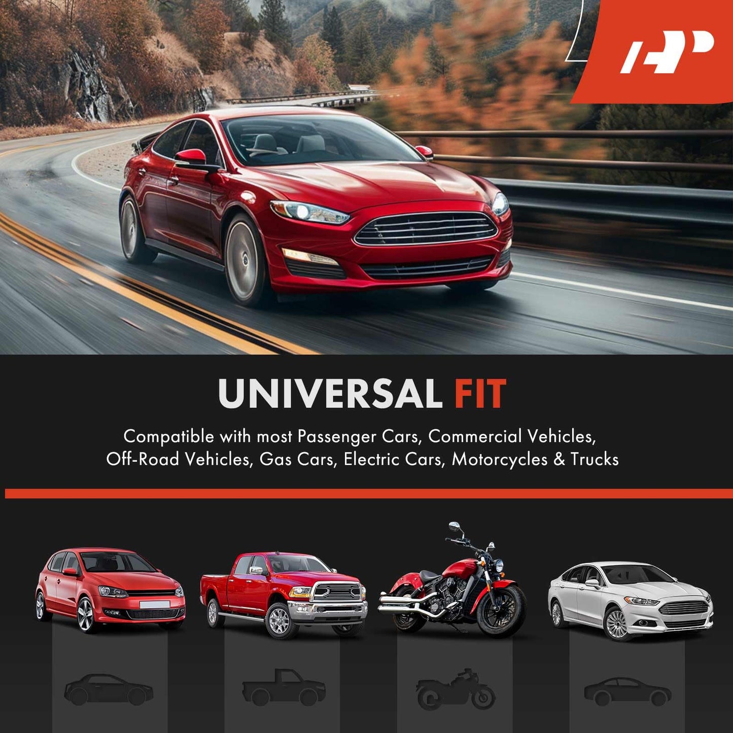 A-Premium Dual Snail Horn High Low Universal Electric Horns - 12V 110dB - Compatible with most Passenger Cars, Commercial/Off-Road Vehicles, Gas Cars, Electric Cars, Motorcycles & Trucks, 80 mm