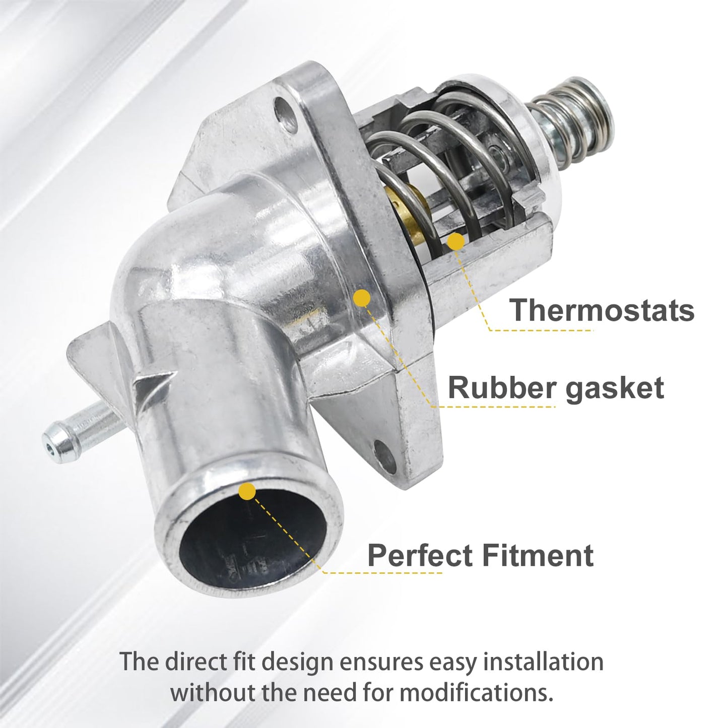 MDEOOSKY 12674639 Engine Thermostat Housing Assembly Aluminum Replacement for Silverado 1500 4.3L 5.3L 2014-2018 Escalade 2015-2020 6.2L Yukon 2015-2020 5.3L 6.2L Sierra 1500 2014-2018