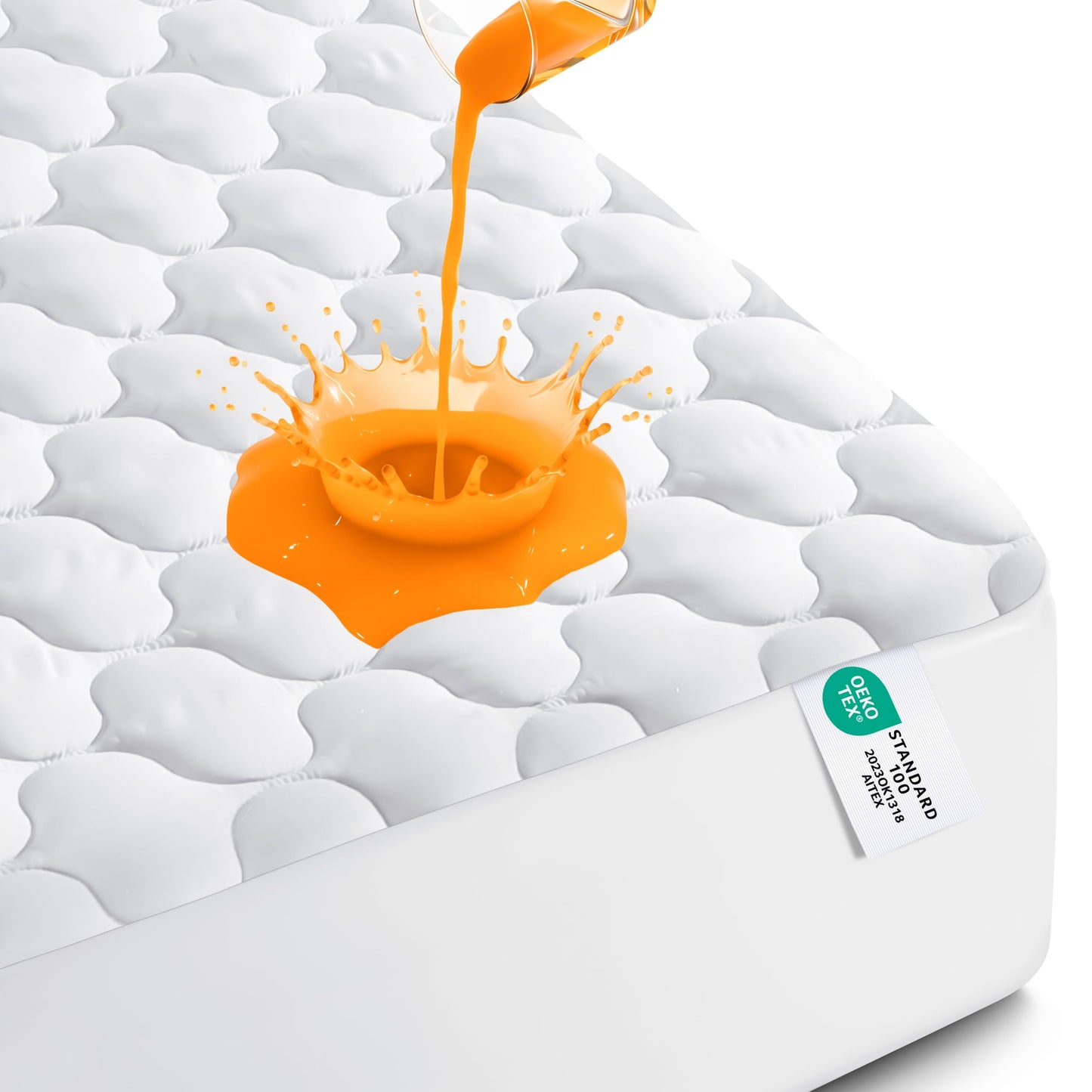 Utopia Bedding Waterproof Mattress Protector, King Mattress Pad, Quilted Fitted Cover Stretches up to 16 Inches Deep Pocket (White)