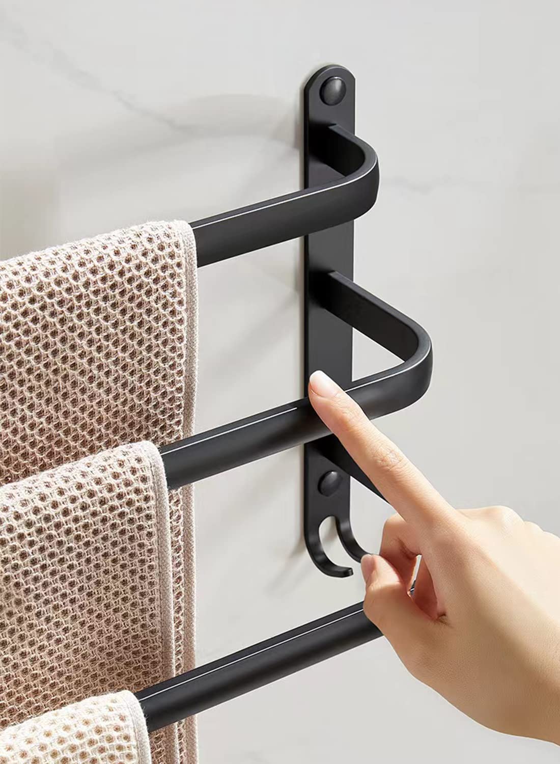 60CM Towel Bar Towel Rack Bathroom, Bathroom Accessories Set, 60cm Bathroom Towel Holder, Bathroom Black Towel Bar Hand Towel Holder Bathroom Towel Rack Wall Mount
