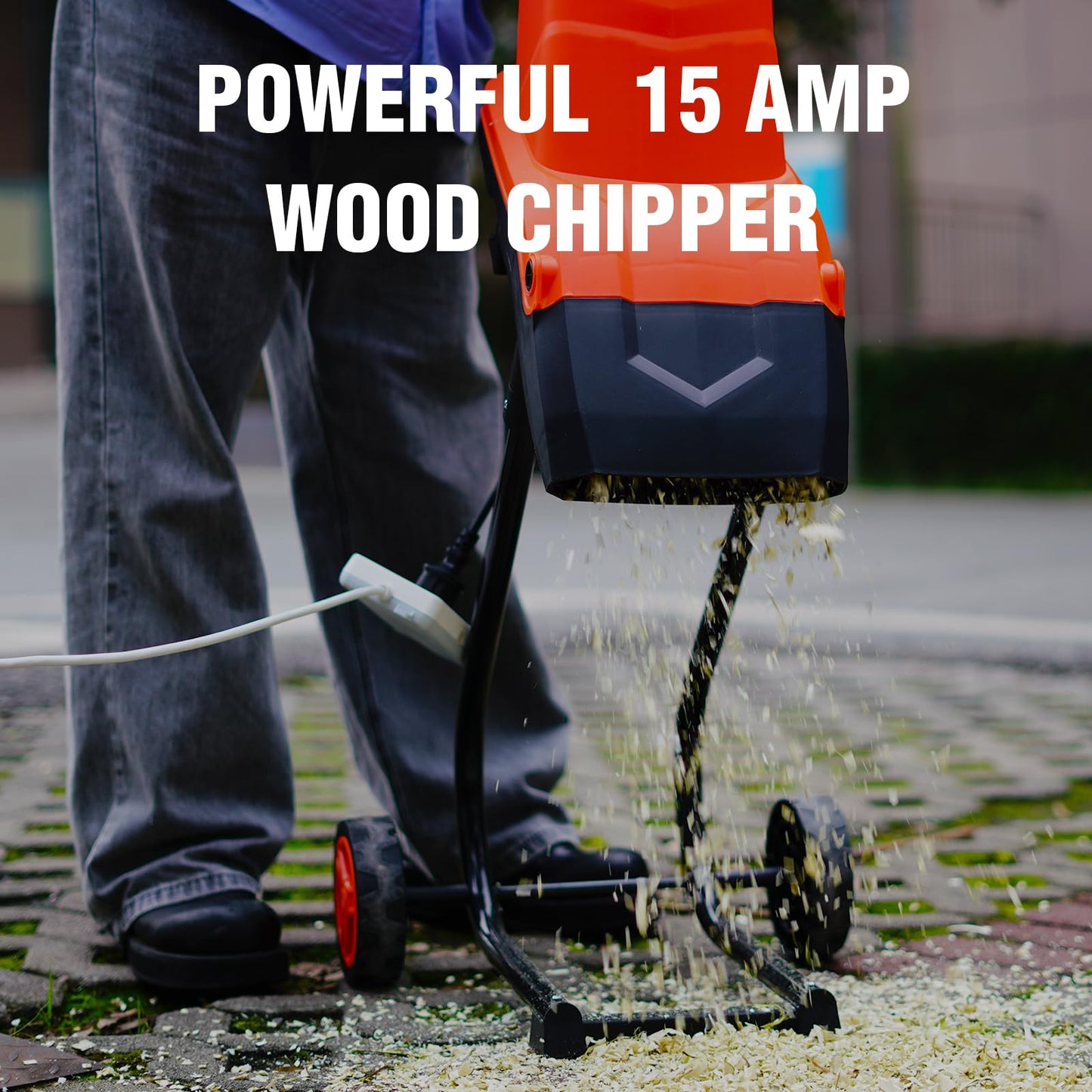 AIVOLT Wood Chipper Shredder Mulcher, 1800W Electric Wood Chipper with Collection Bag, 45mm Cutting Diameter for Mulching, Composting, Yard Cleanup, Lawn Care