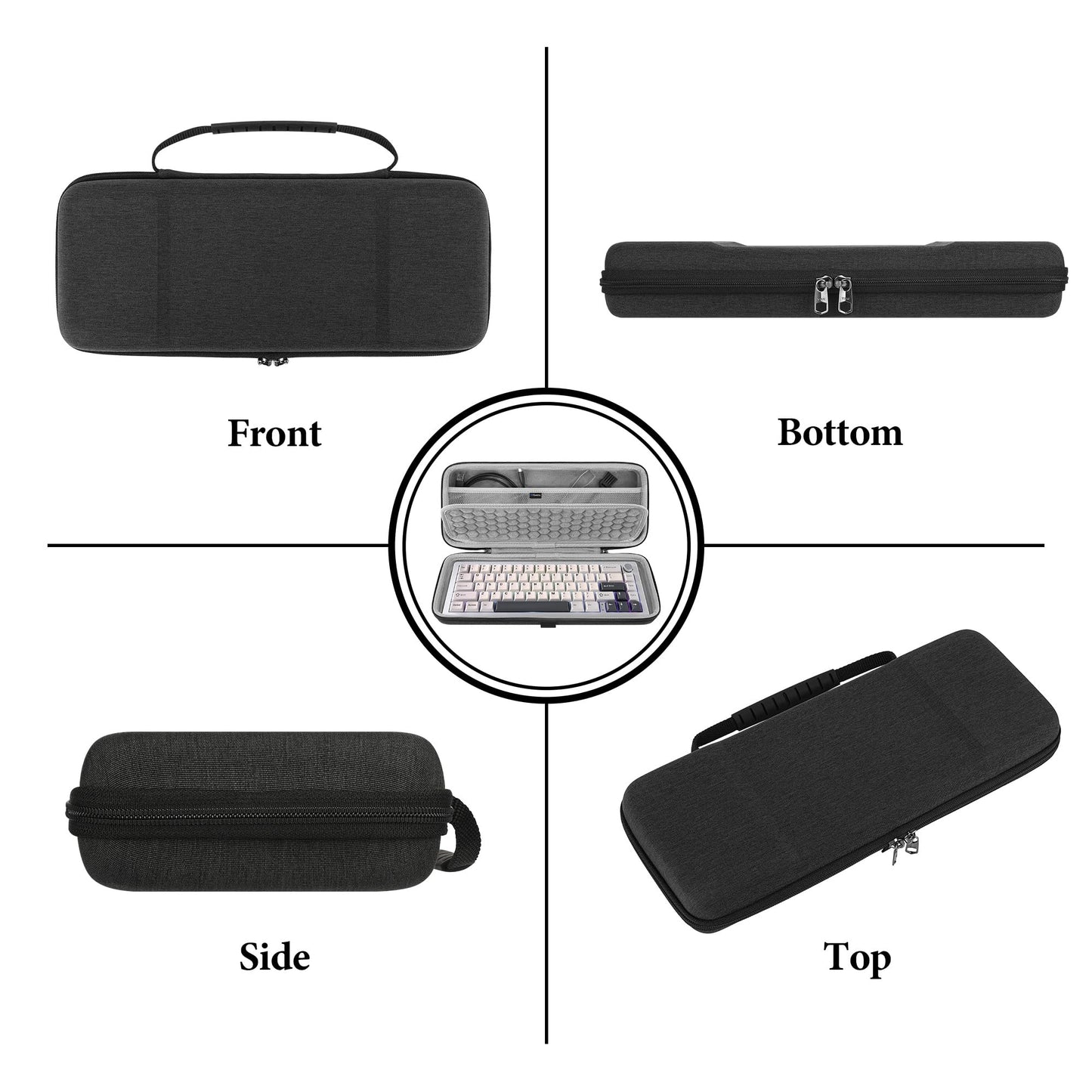 Geekria 65% Compact Keyboard Case, Hard Shell Travel Carrying Bag for 68 Keys Compact Keyboard, Compatible with Keychron K6/ K6 Pro/Keychron Q2 Pro/ Q2 Max, HyperX Alloy Origins 65 Keyboard